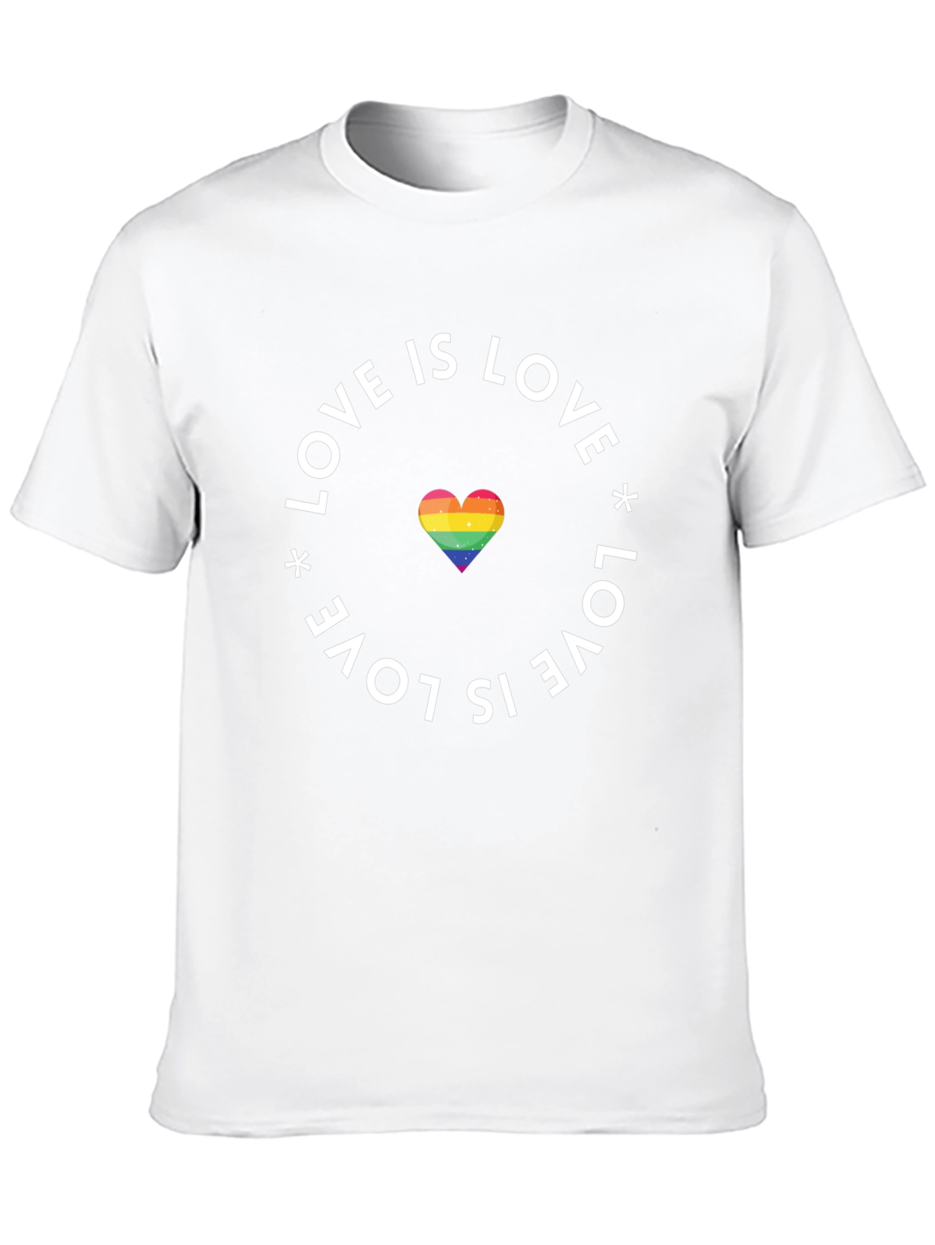 Love Is Love Pride T-Shirt - Rainbow Heart