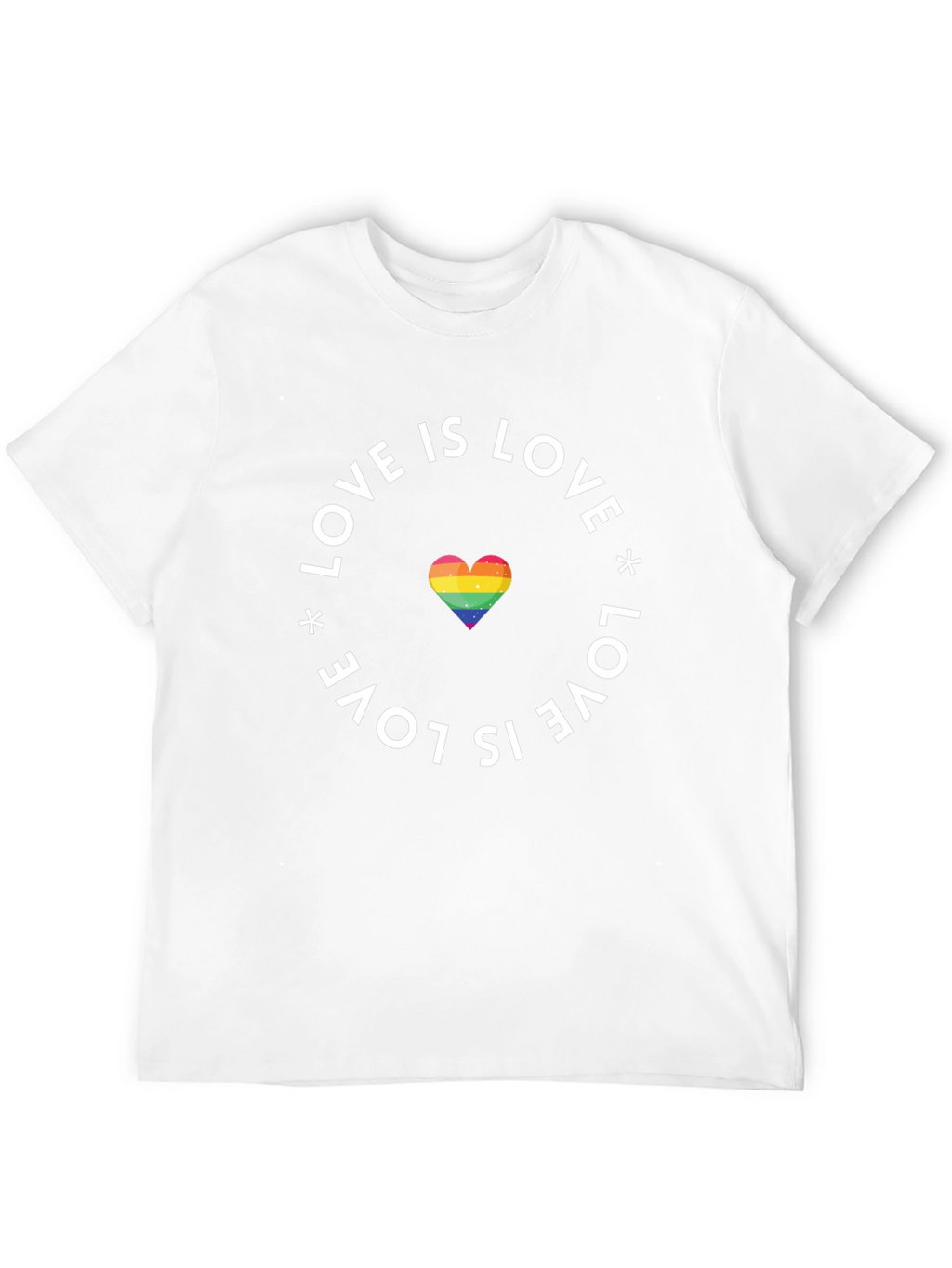 Love Is Love Pride T-Shirt - Rainbow Heart