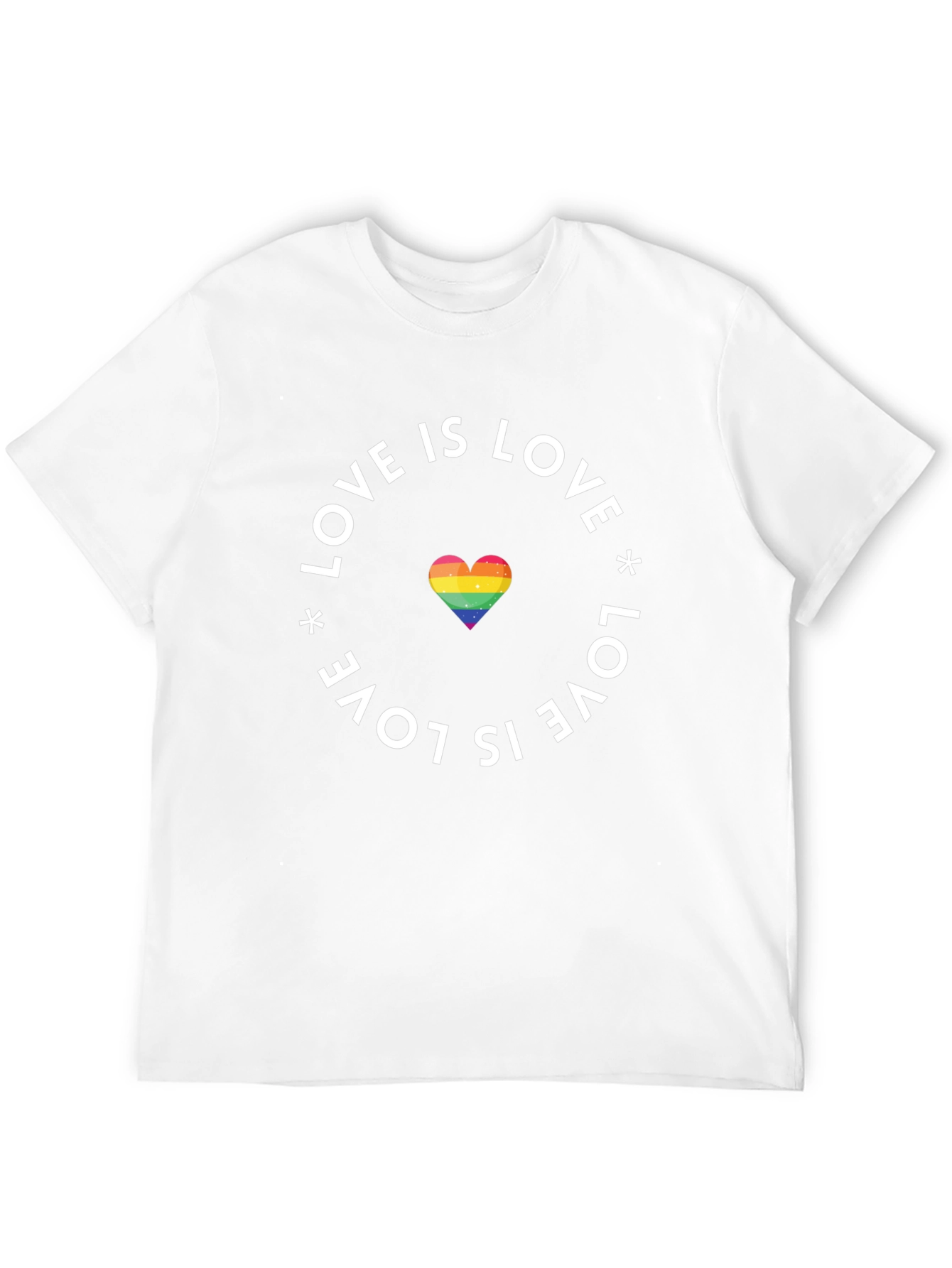 Love Is Love Pride T-Shirt - Rainbow Heart