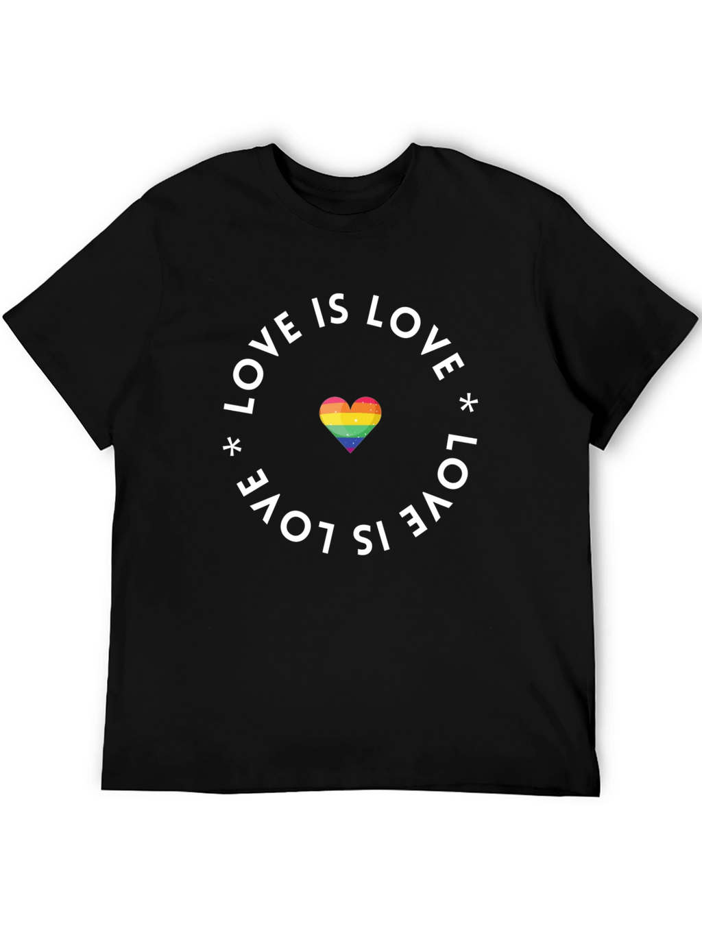 Love Is Love Pride T-Shirt - Rainbow Heart