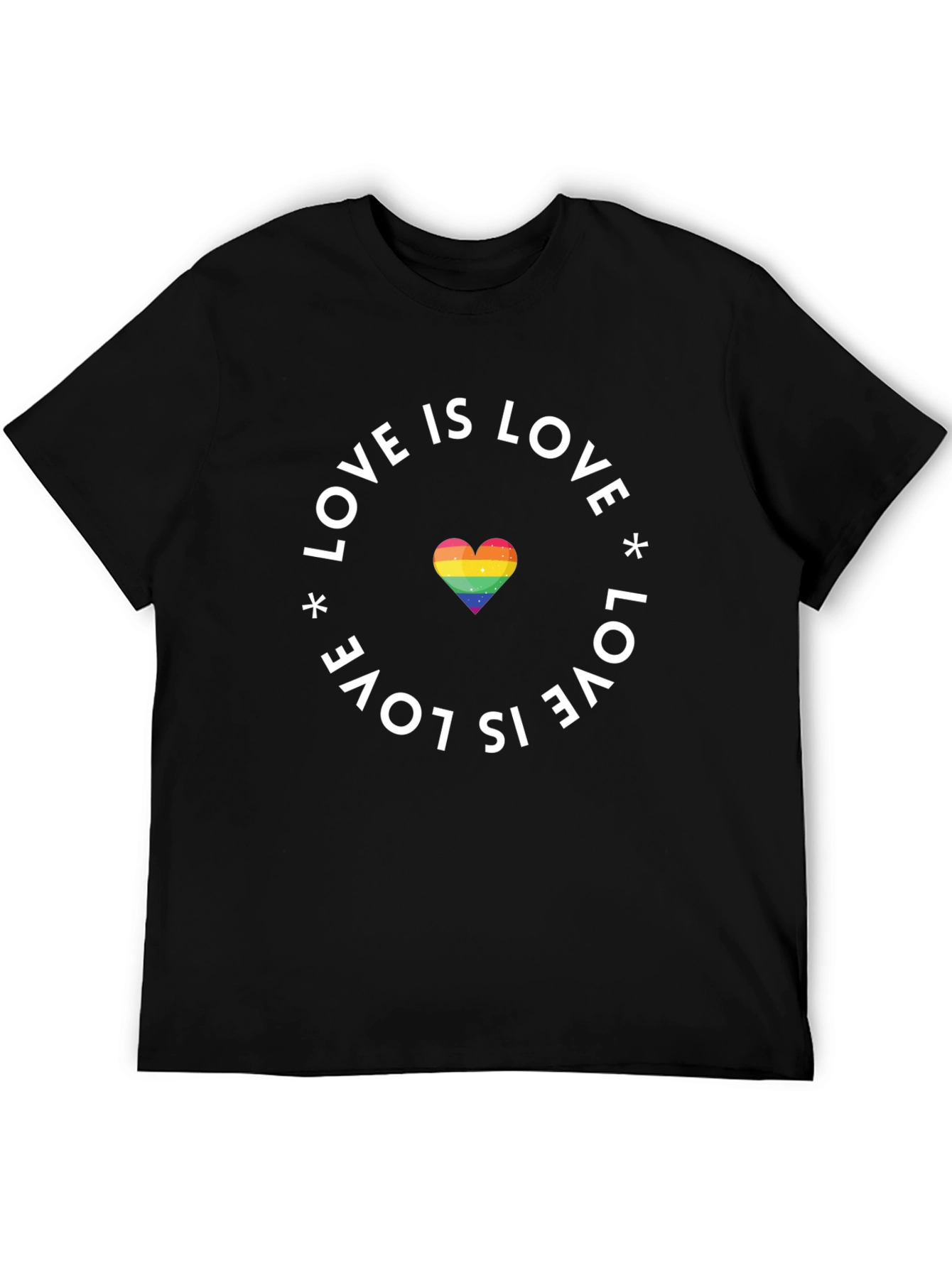 Love Is Love Pride T-Shirt - Rainbow Heart