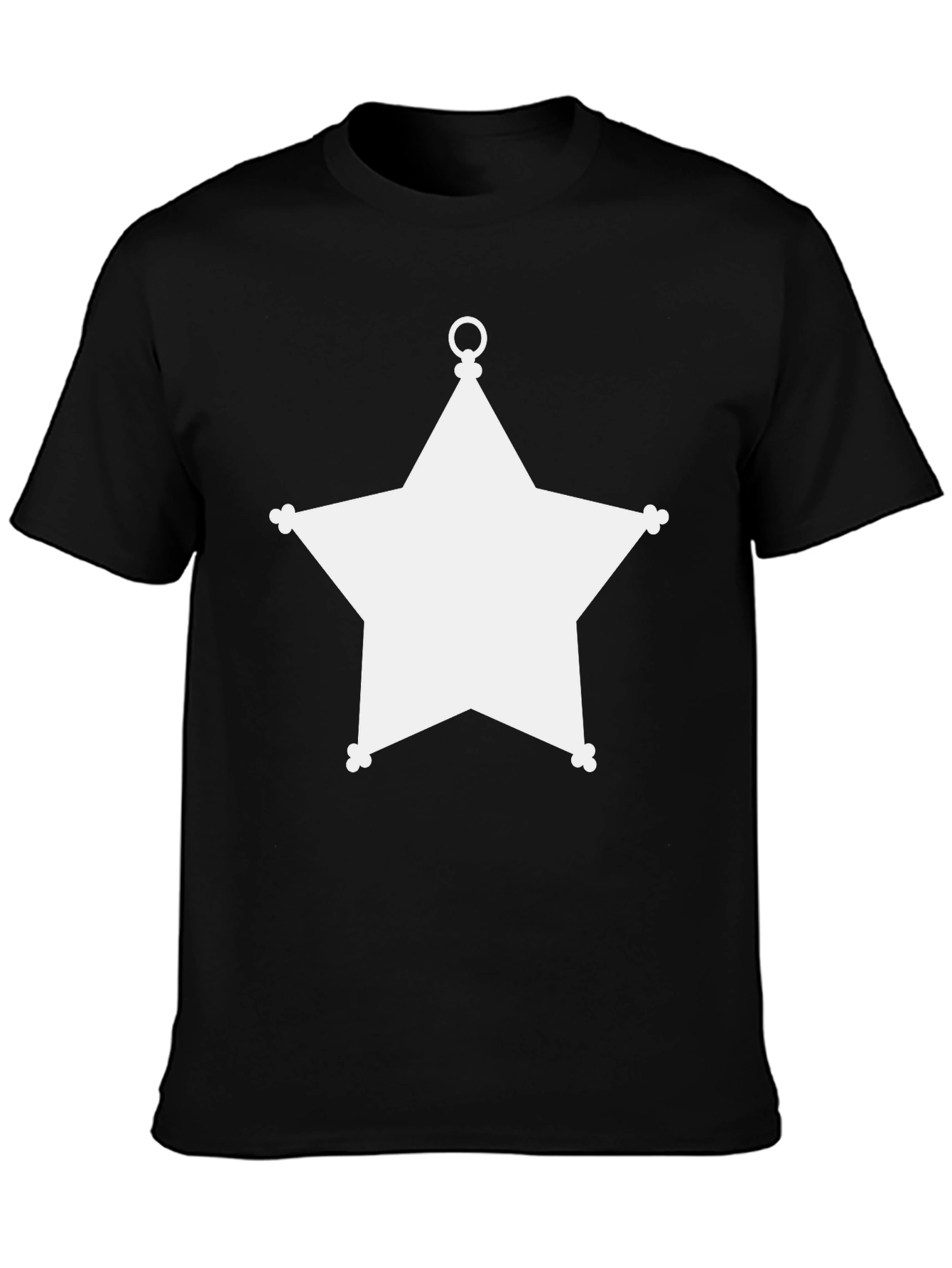 Sheriff Star Graphic Tee - Classic Black Cotton T-Shirt
