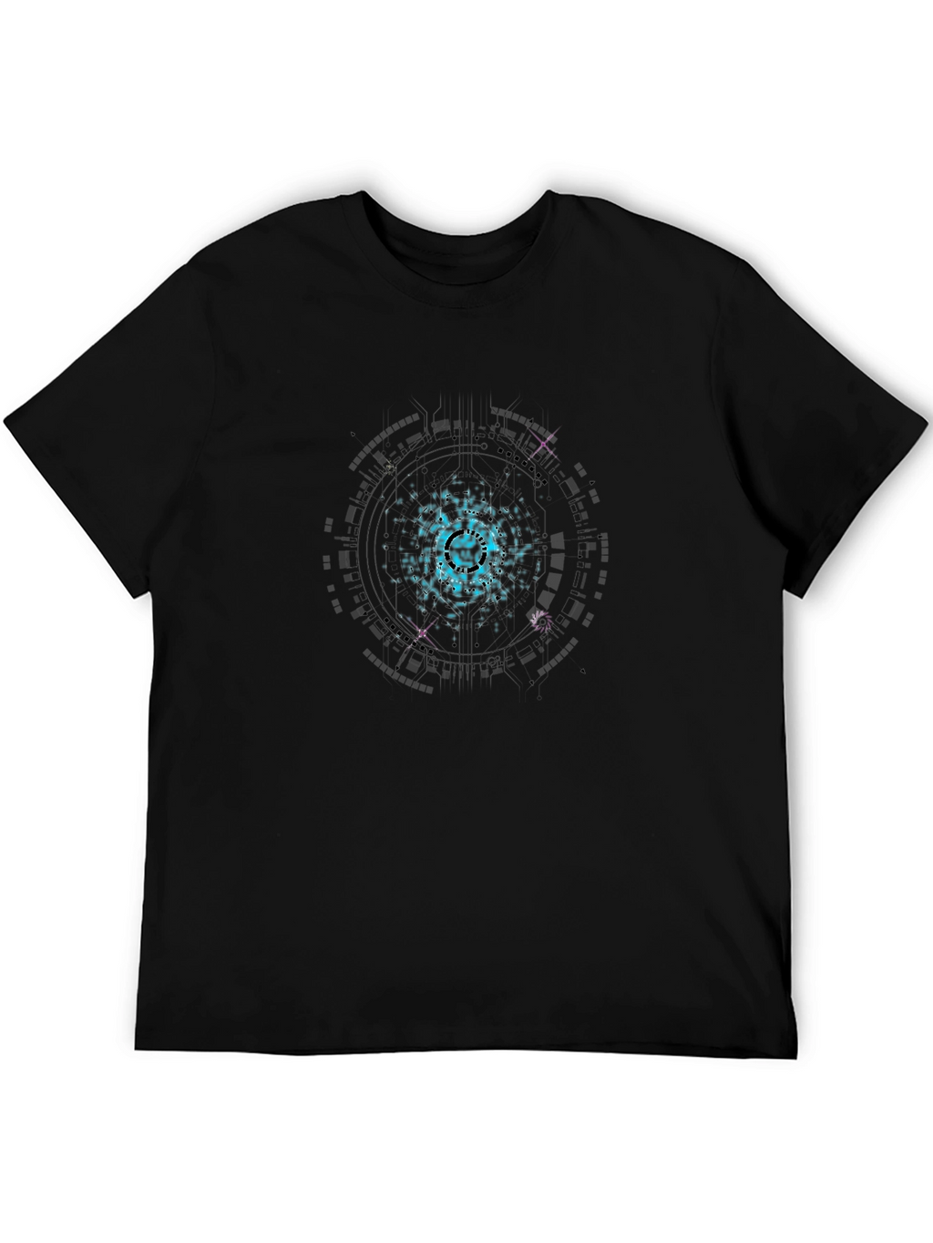 Cosmic Circuit Graphic Black T-Shirt