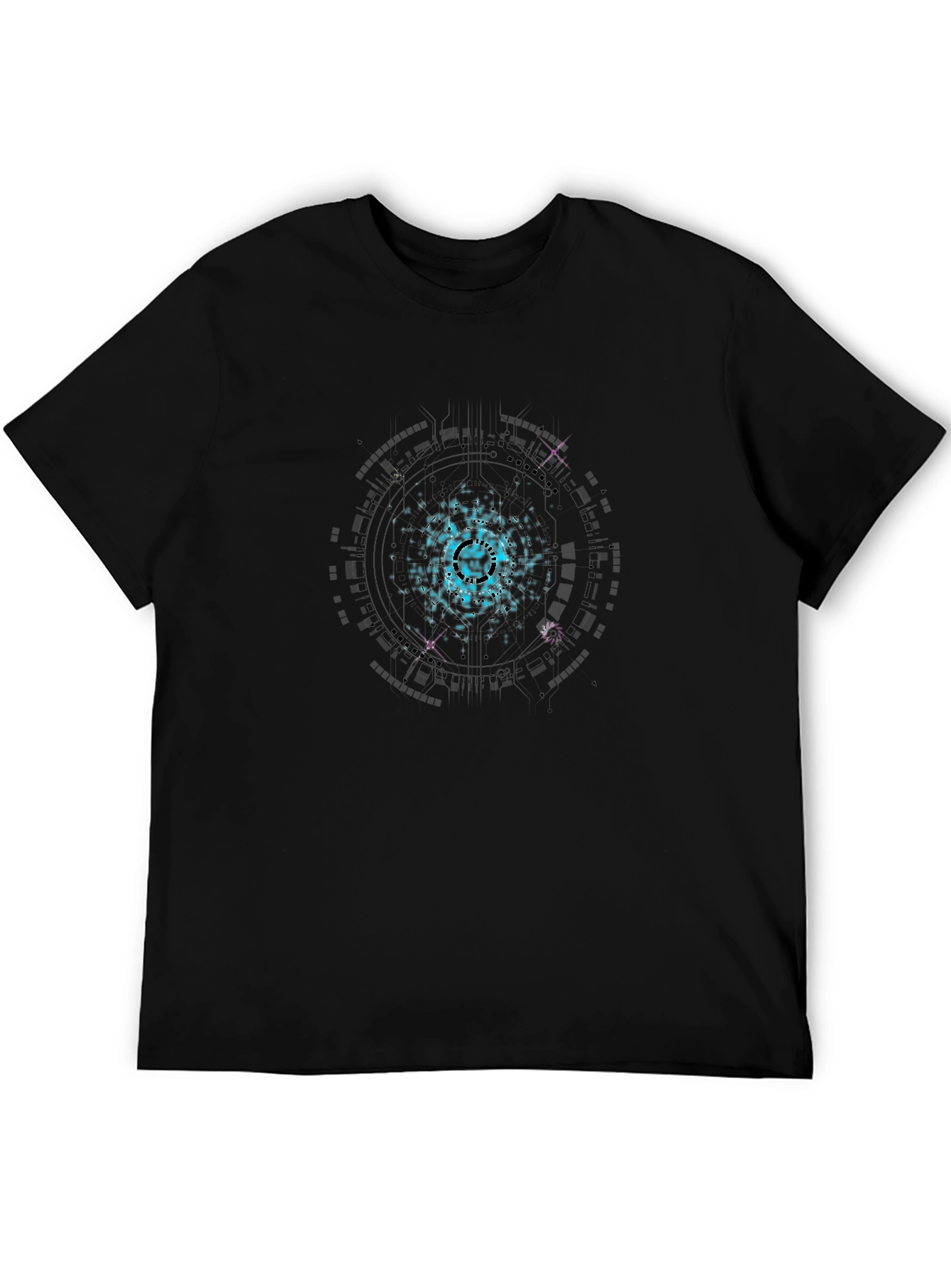 Cosmic Circuit Graphic Black T-Shirt