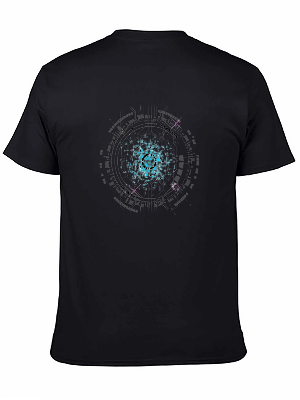 Cosmic Circuit Graphic Black T-Shirt