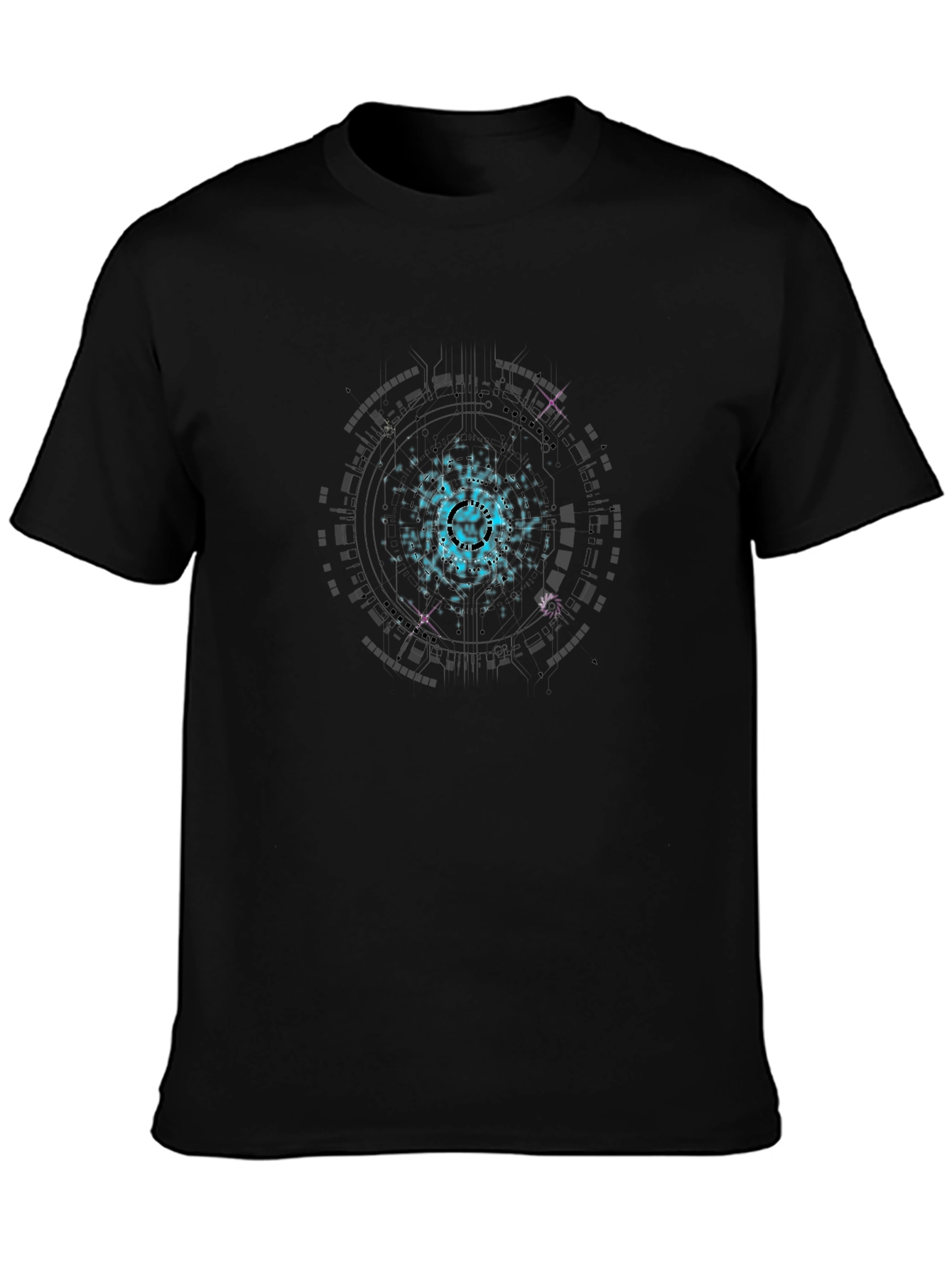 Cosmic Circuit Graphic Black T-Shirt