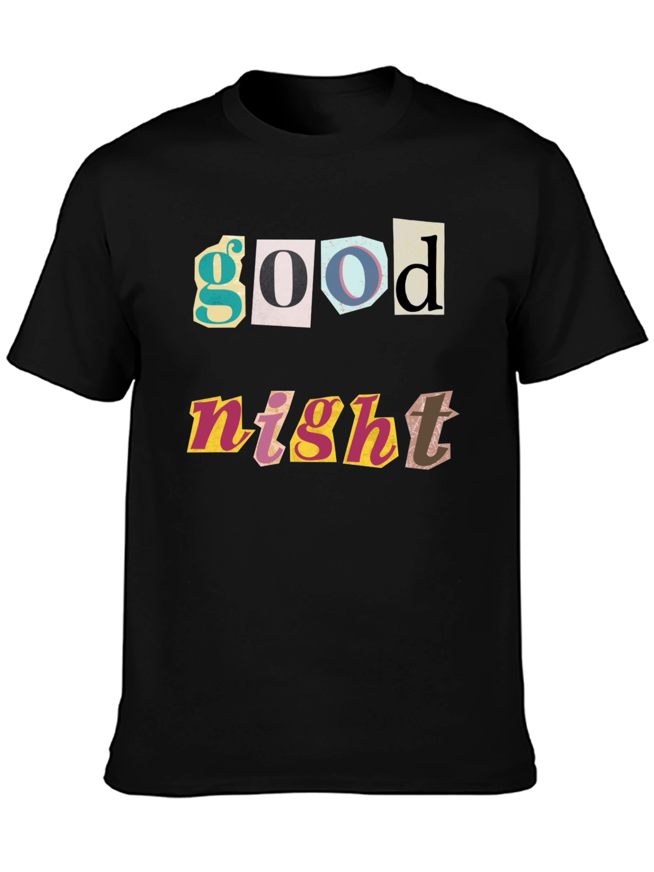 Good Night Graphic Print Black T-Shirt