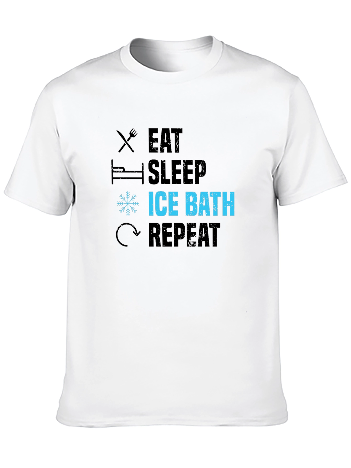 Eat Sleep Ice Bath Repeat Black Graphic T-Shirt
