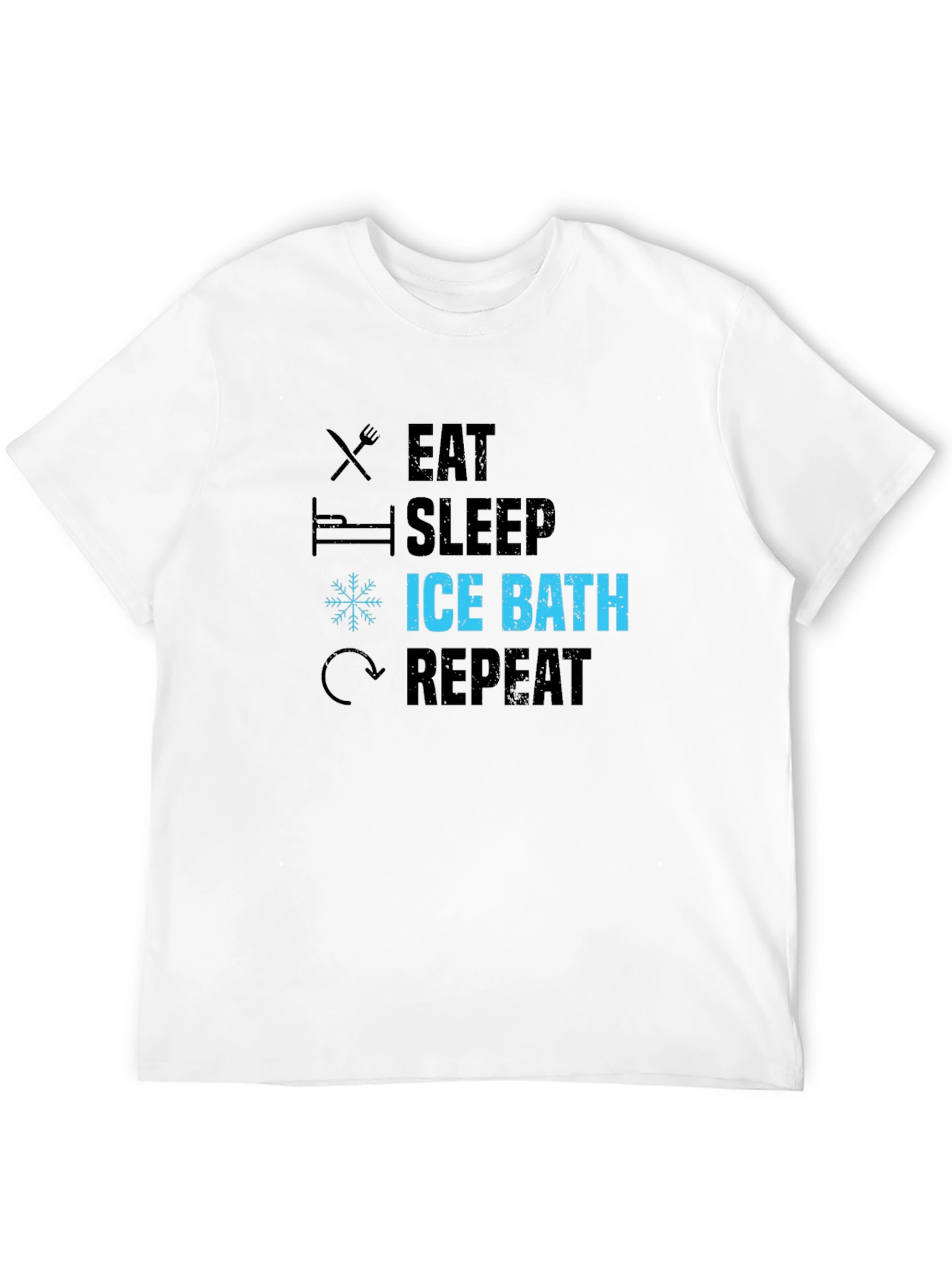 Eat Sleep Ice Bath Repeat Black Graphic T-Shirt