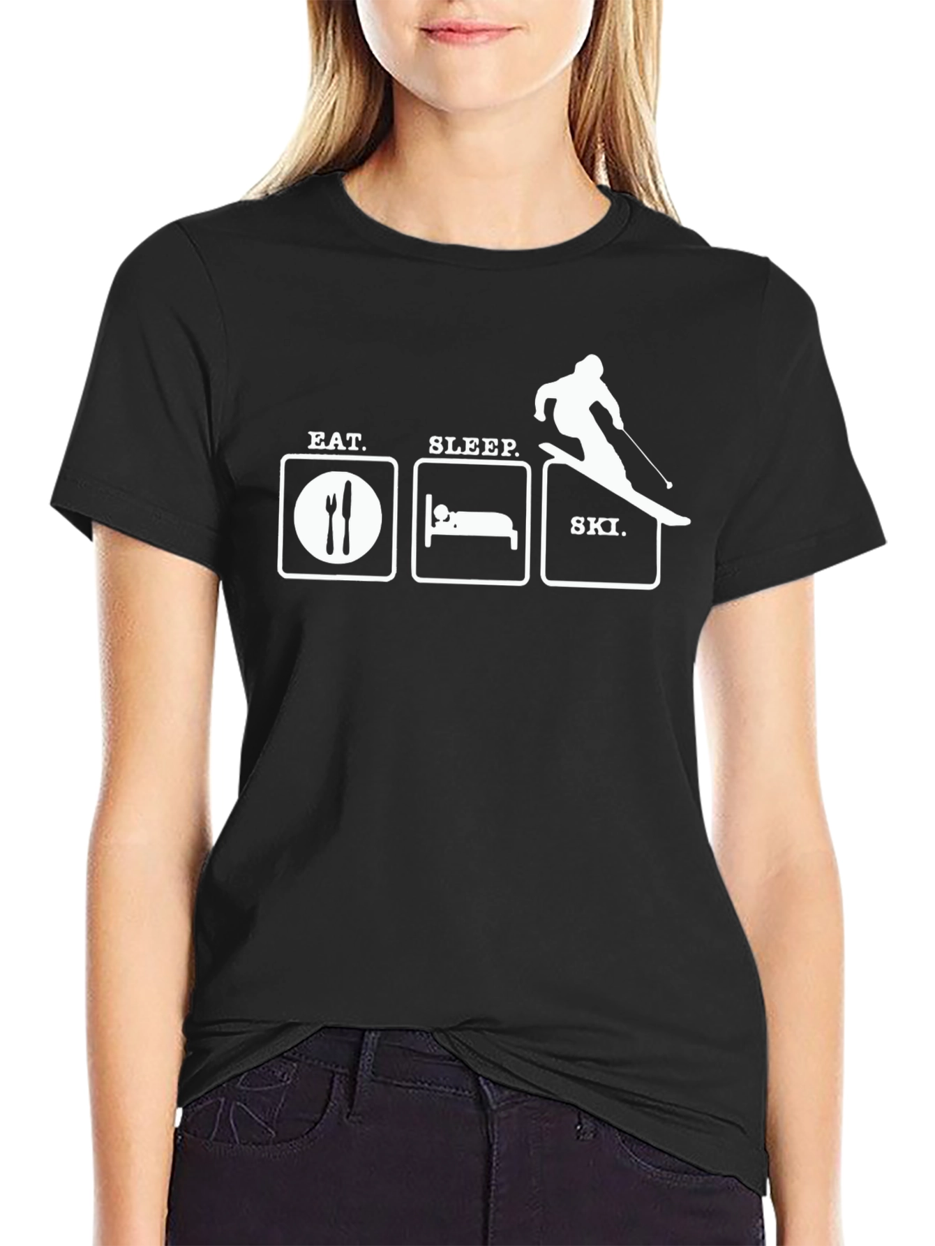 Eat Sleep Ski Graphic T-Shirt
