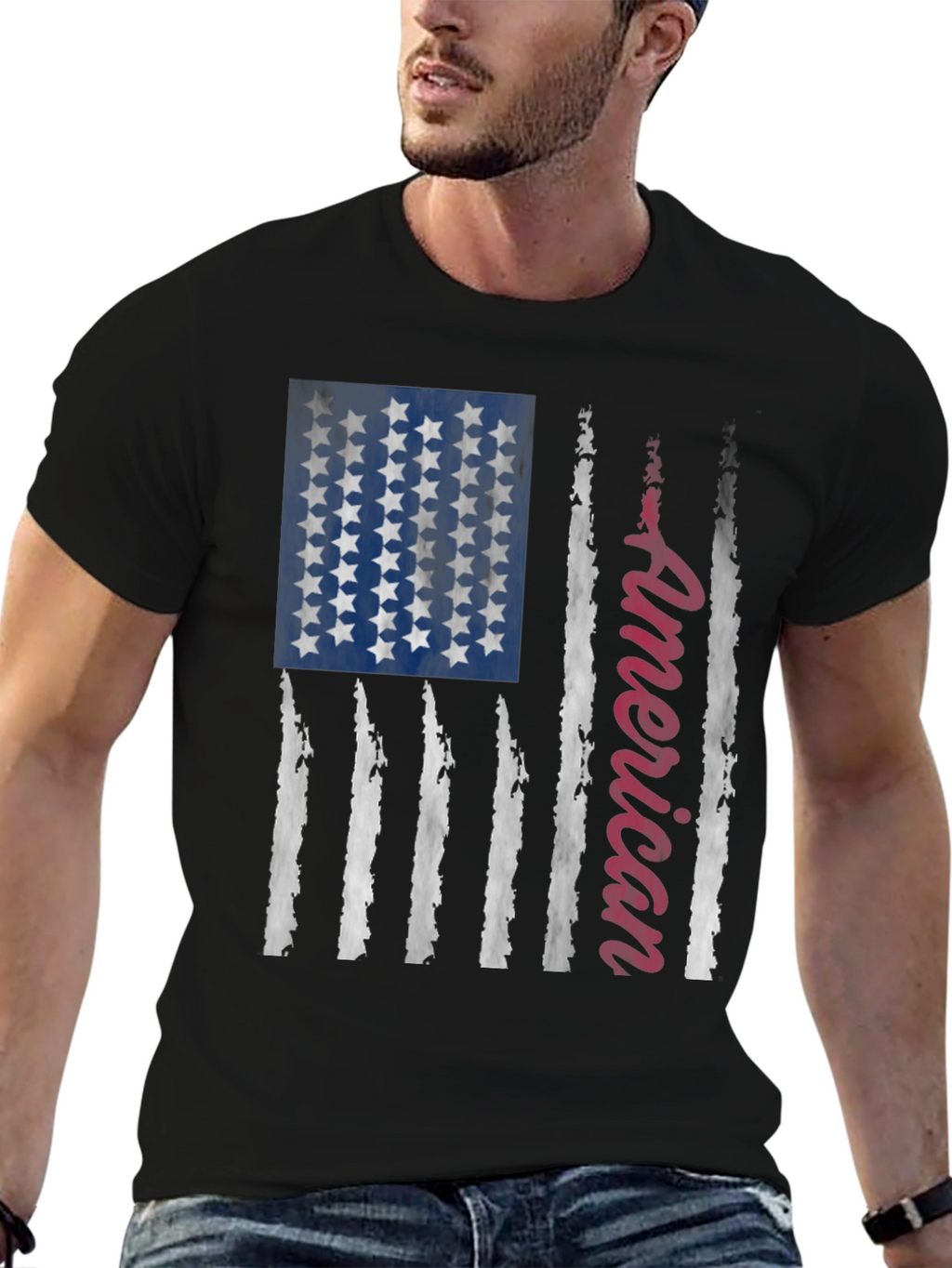 American Flag Graphic Tee - Patriotic Style