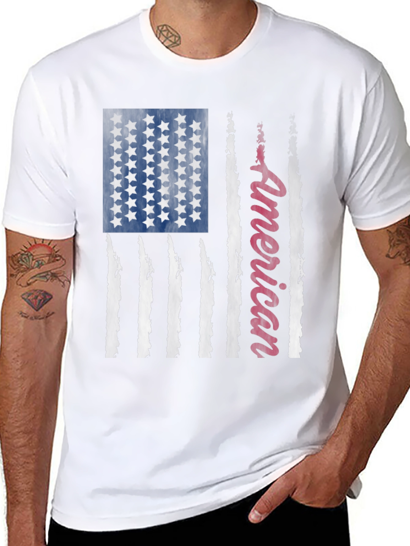 American Flag Graphic Tee - Patriotic Style