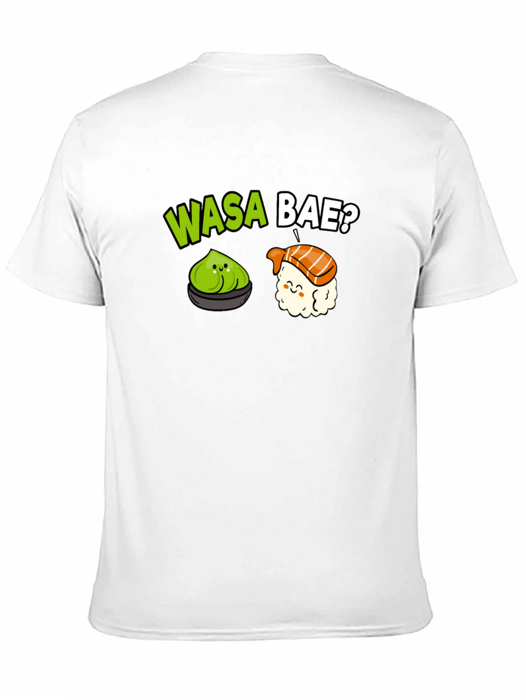 Wasa Bae? Sushi Pun T-Shirt - Black Cotton