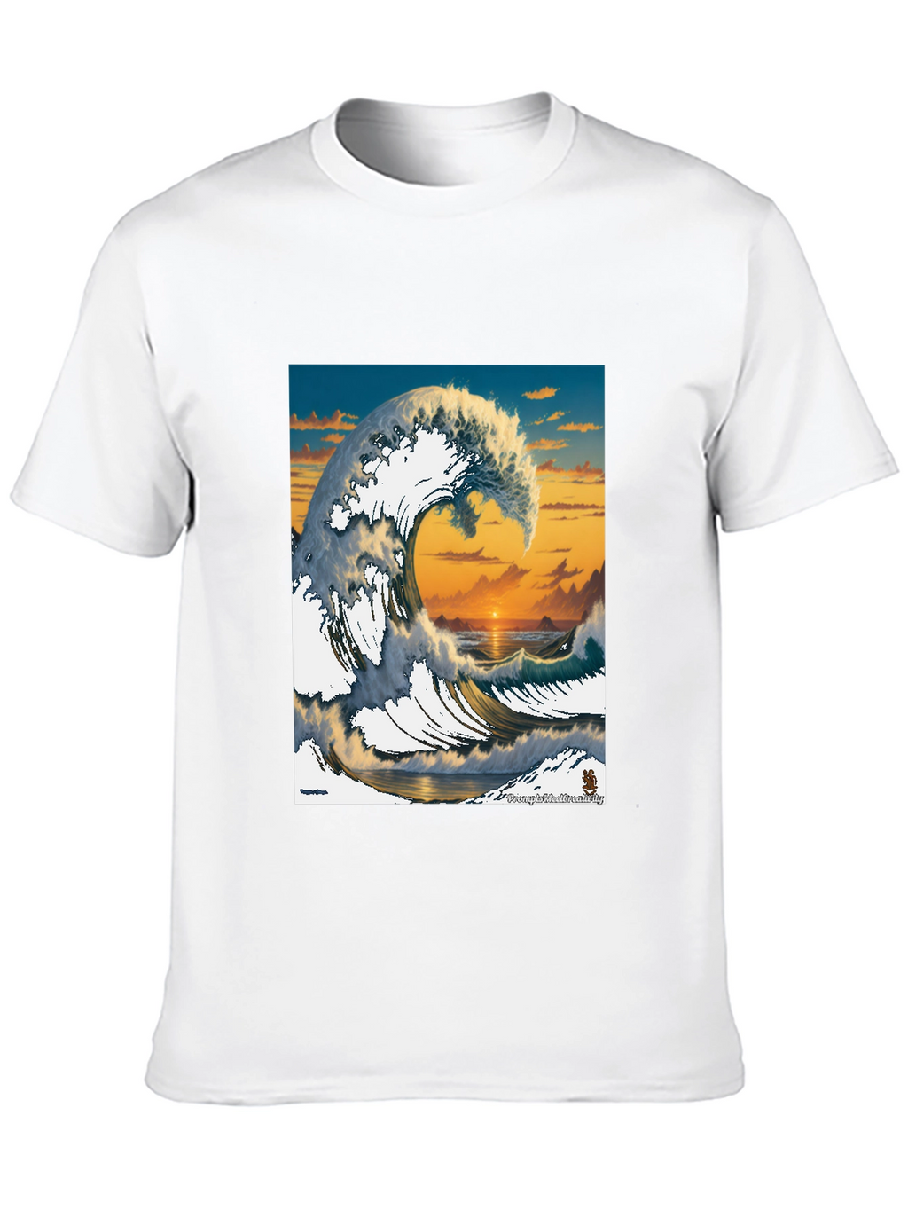 Great Wave Graphic Tee - Sunset Ocean Design