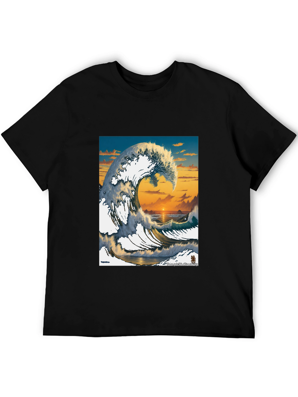 Great Wave Graphic Tee - Sunset Ocean Design