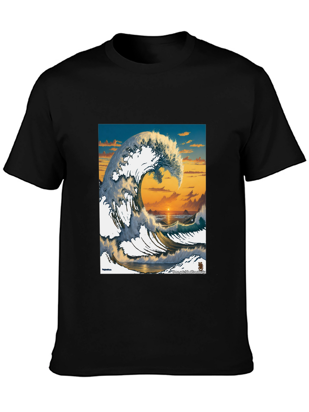Great Wave Graphic Tee - Sunset Ocean Design