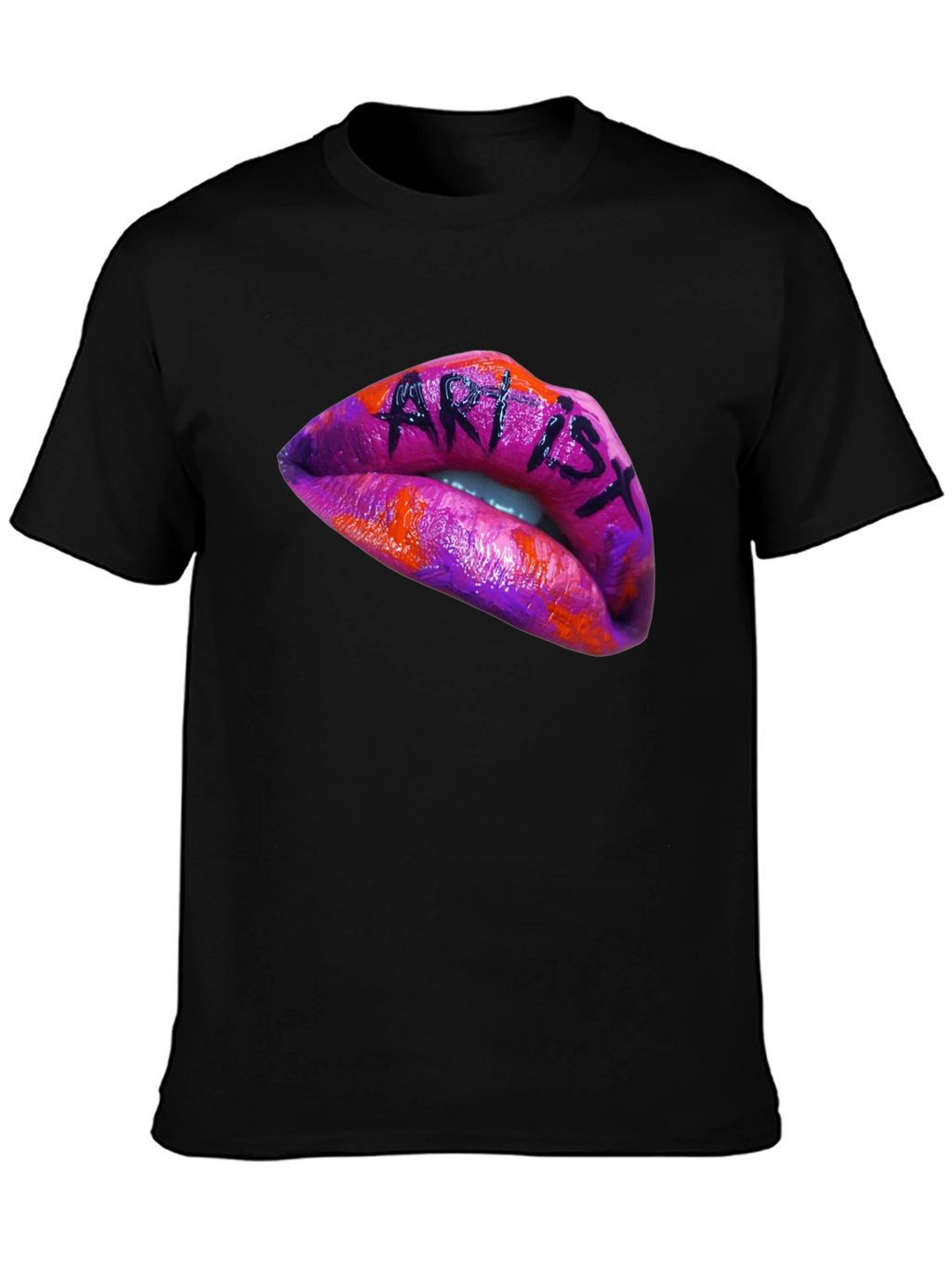 Artist Lips Graphic Black T-Shirt