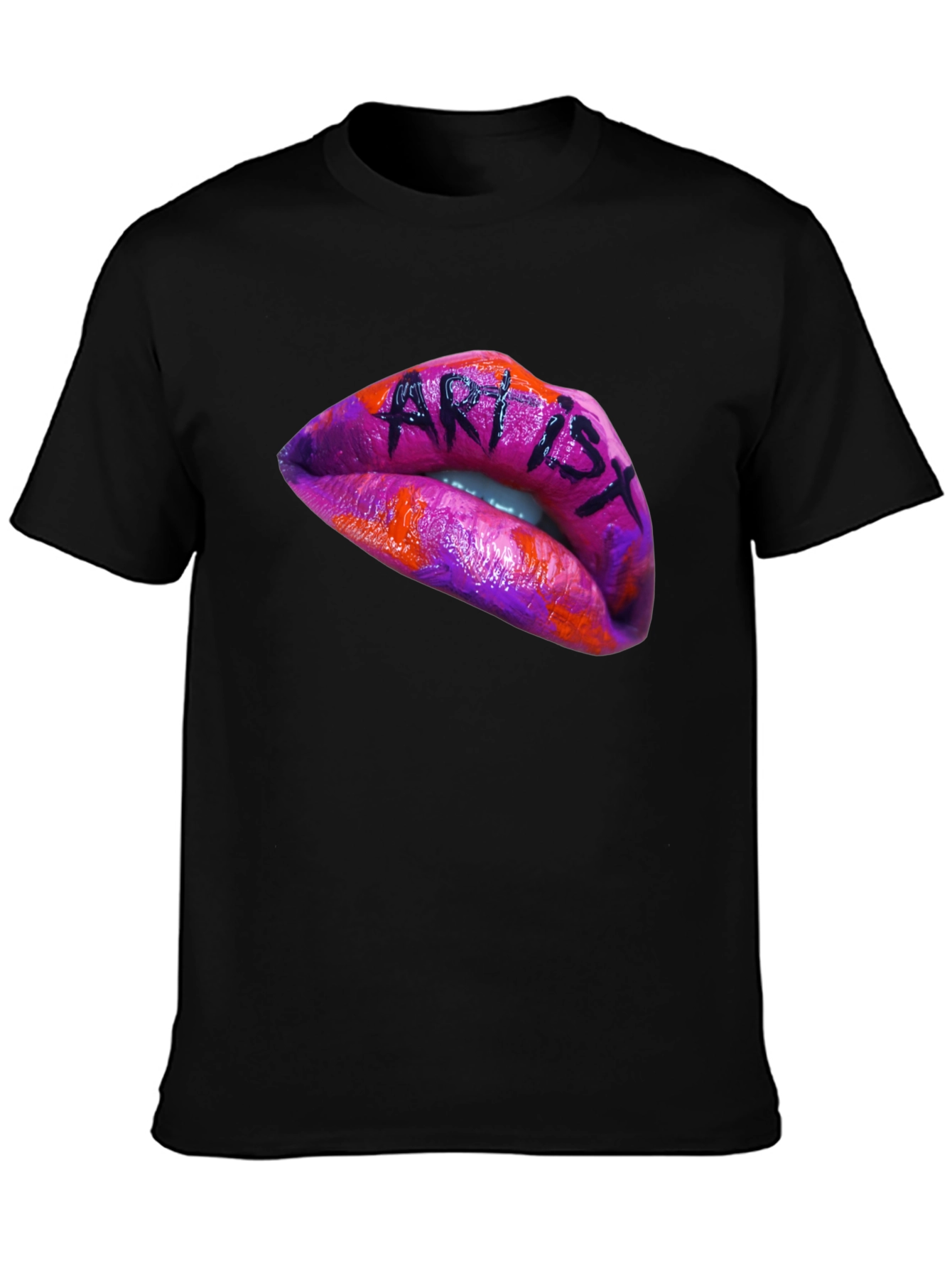 Artist Lips Graphic Black T-Shirt