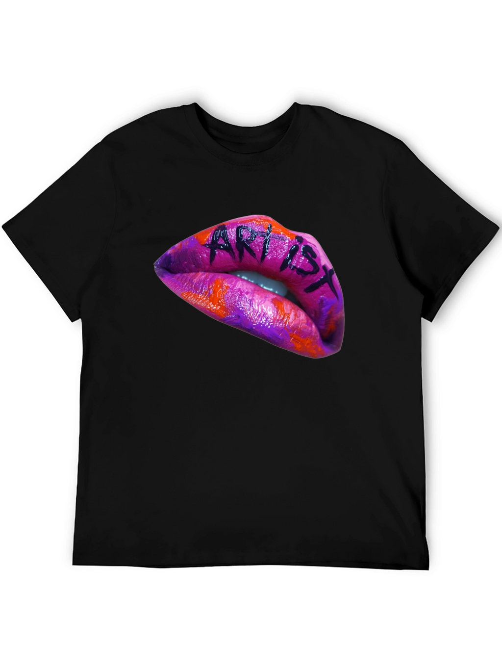 Artist Lips Graphic Black T-Shirt