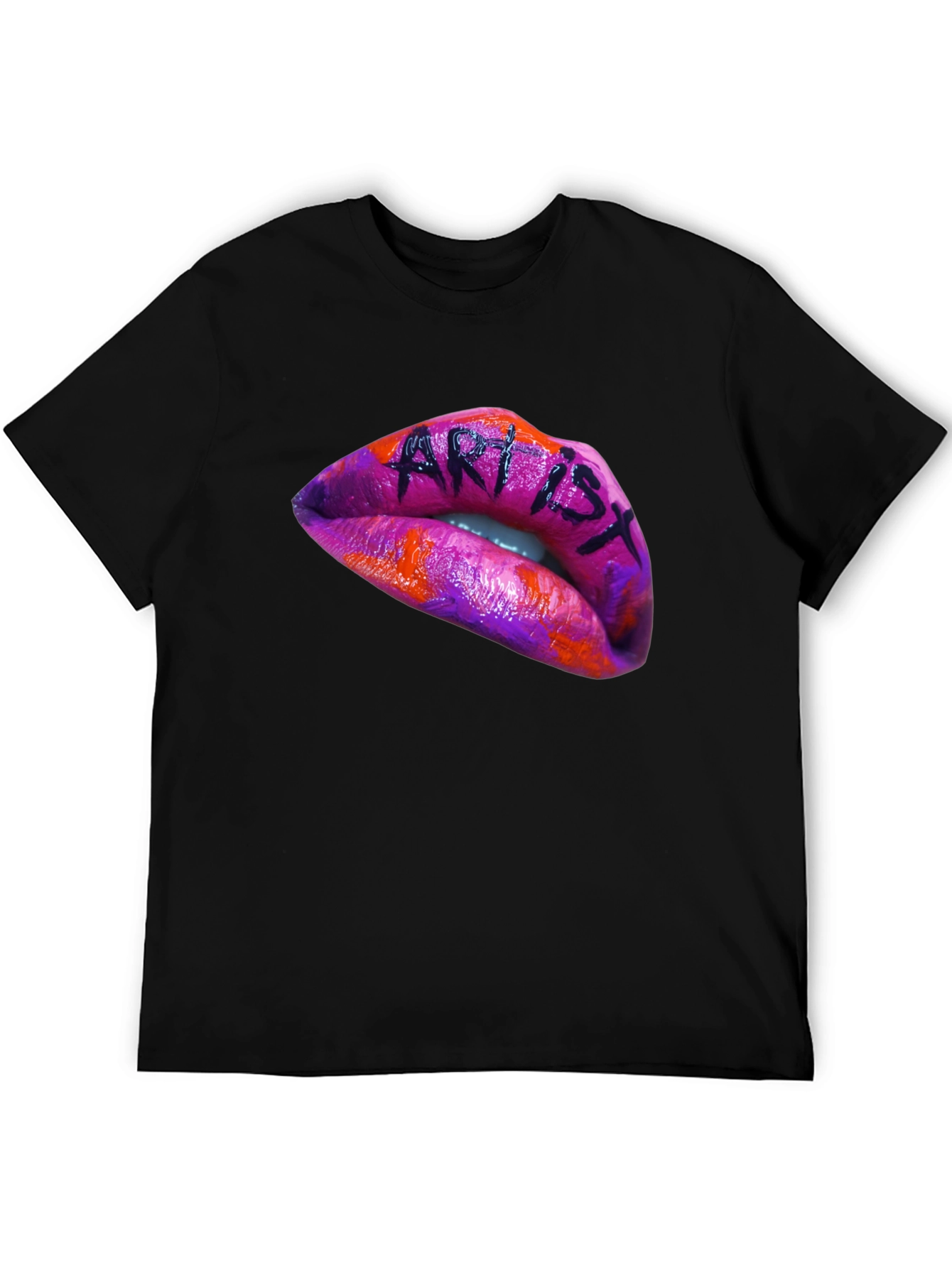 Artist Lips Graphic Black T-Shirt