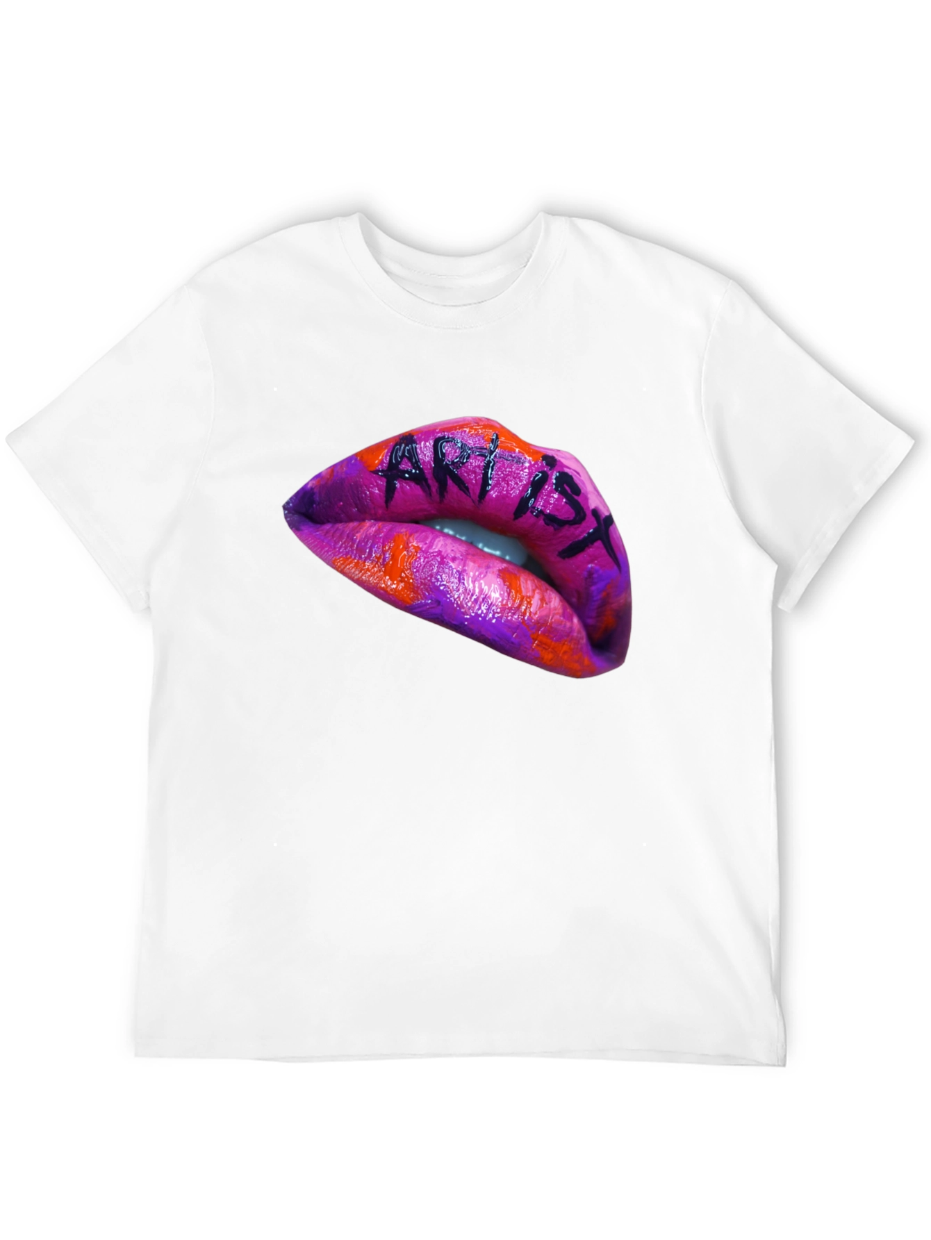 Artist Lips Graphic Black T-Shirt