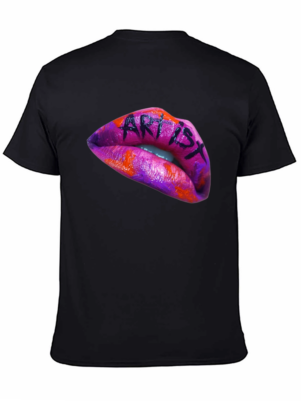 Artist Lips Graphic Black T-Shirt