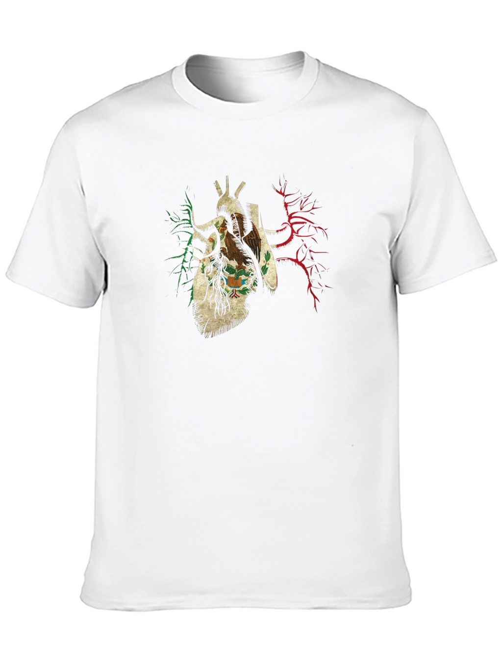 Anatomical Heart Mexico Flag T-Shirt