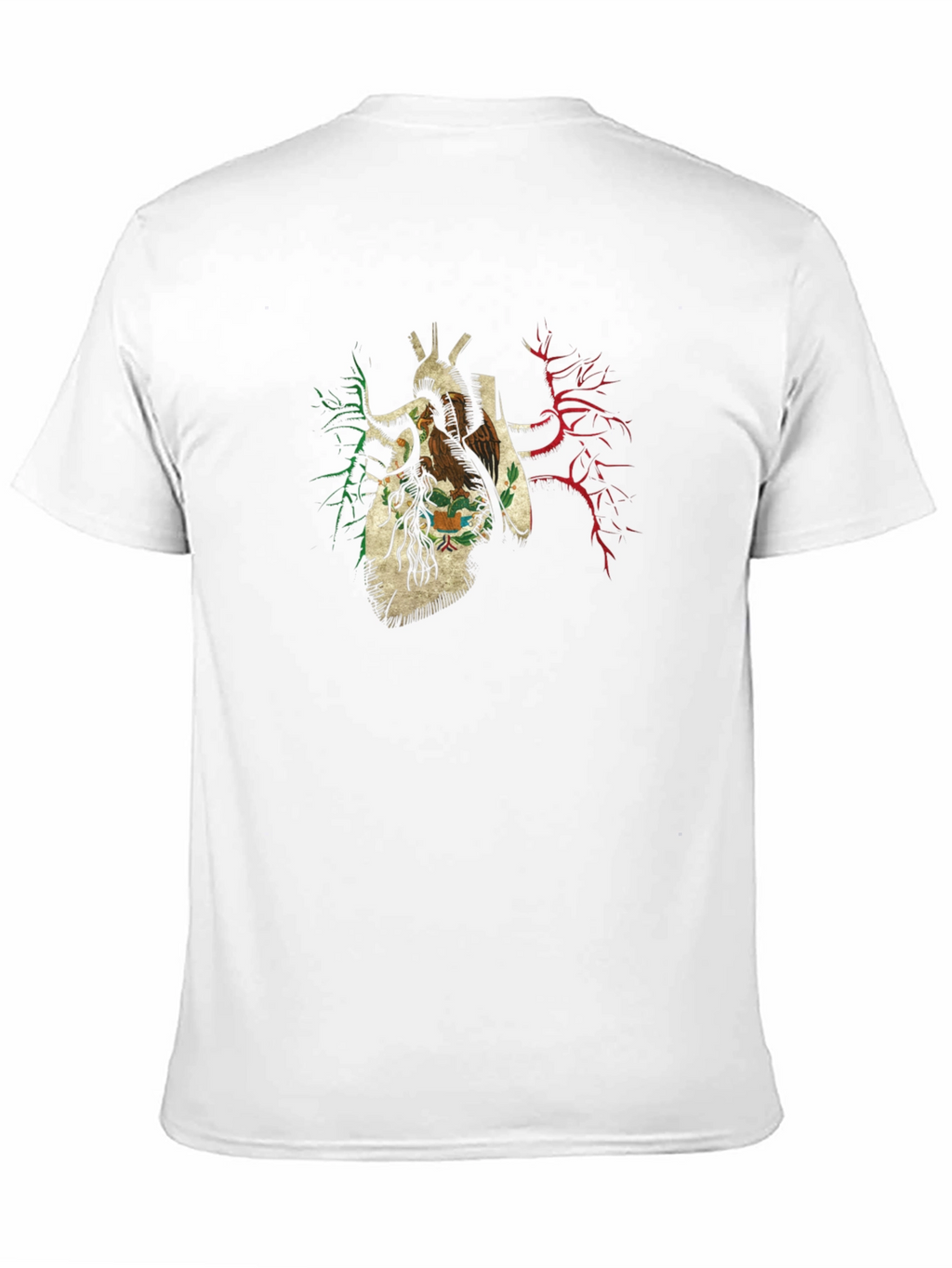 Anatomical Heart Mexico Flag T-Shirt