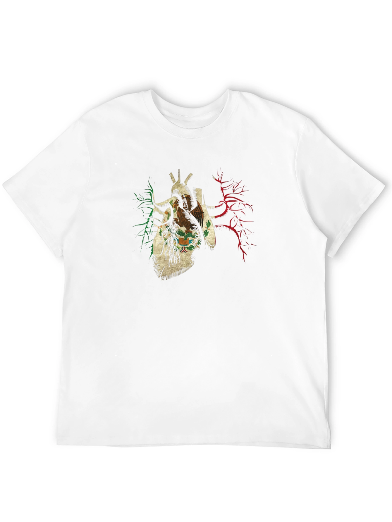 Anatomical Heart Mexico Flag T-Shirt
