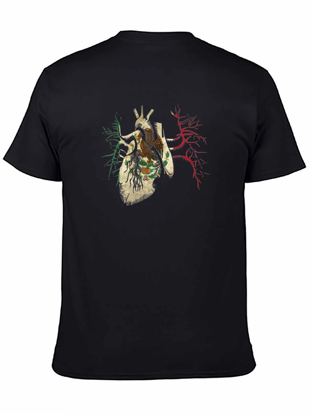 Anatomical Heart Mexico Flag T-Shirt