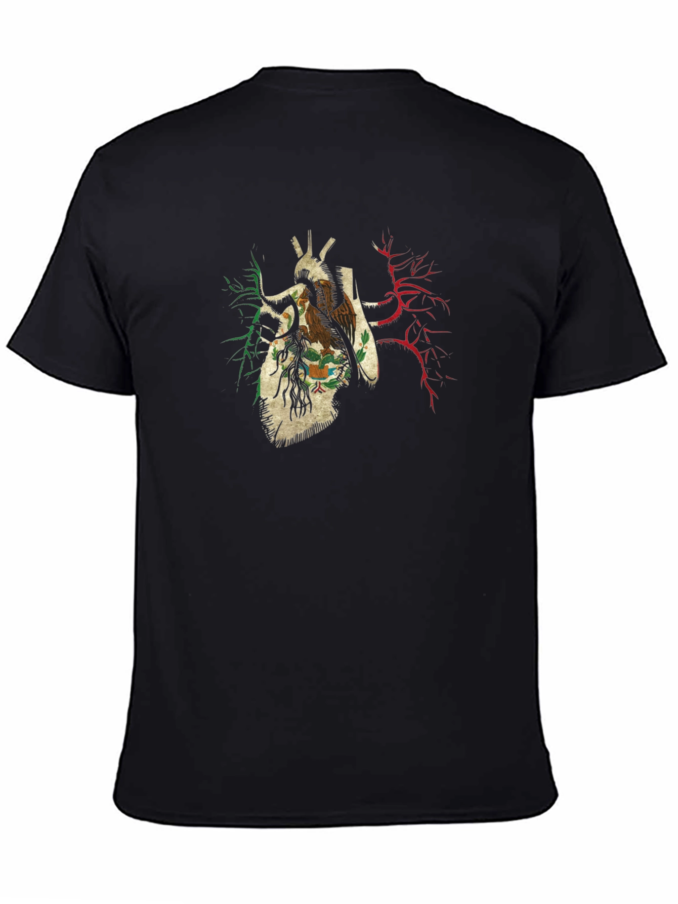 Anatomical Heart Mexico Flag T-Shirt