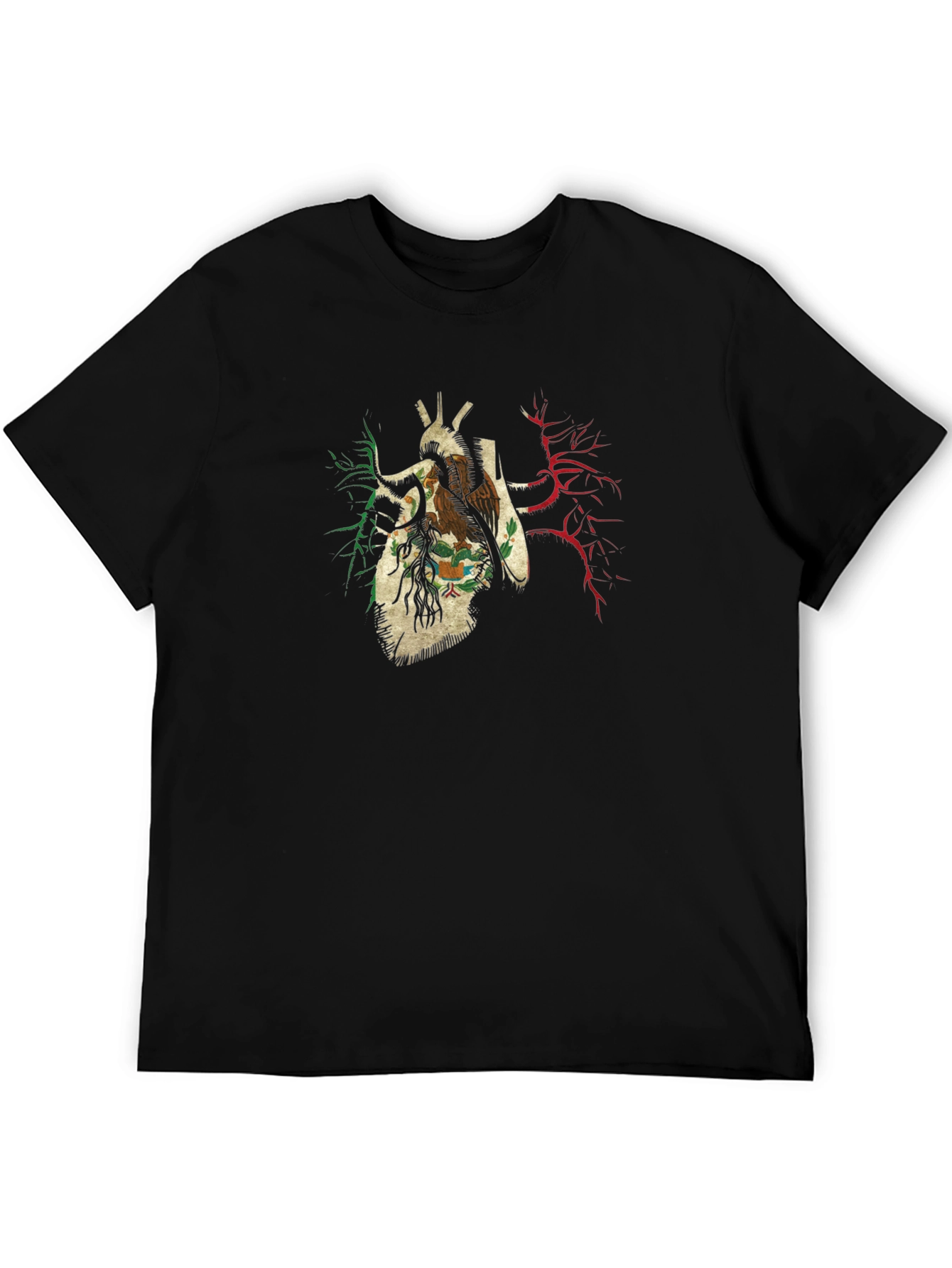 Anatomical Heart Mexico Flag T-Shirt