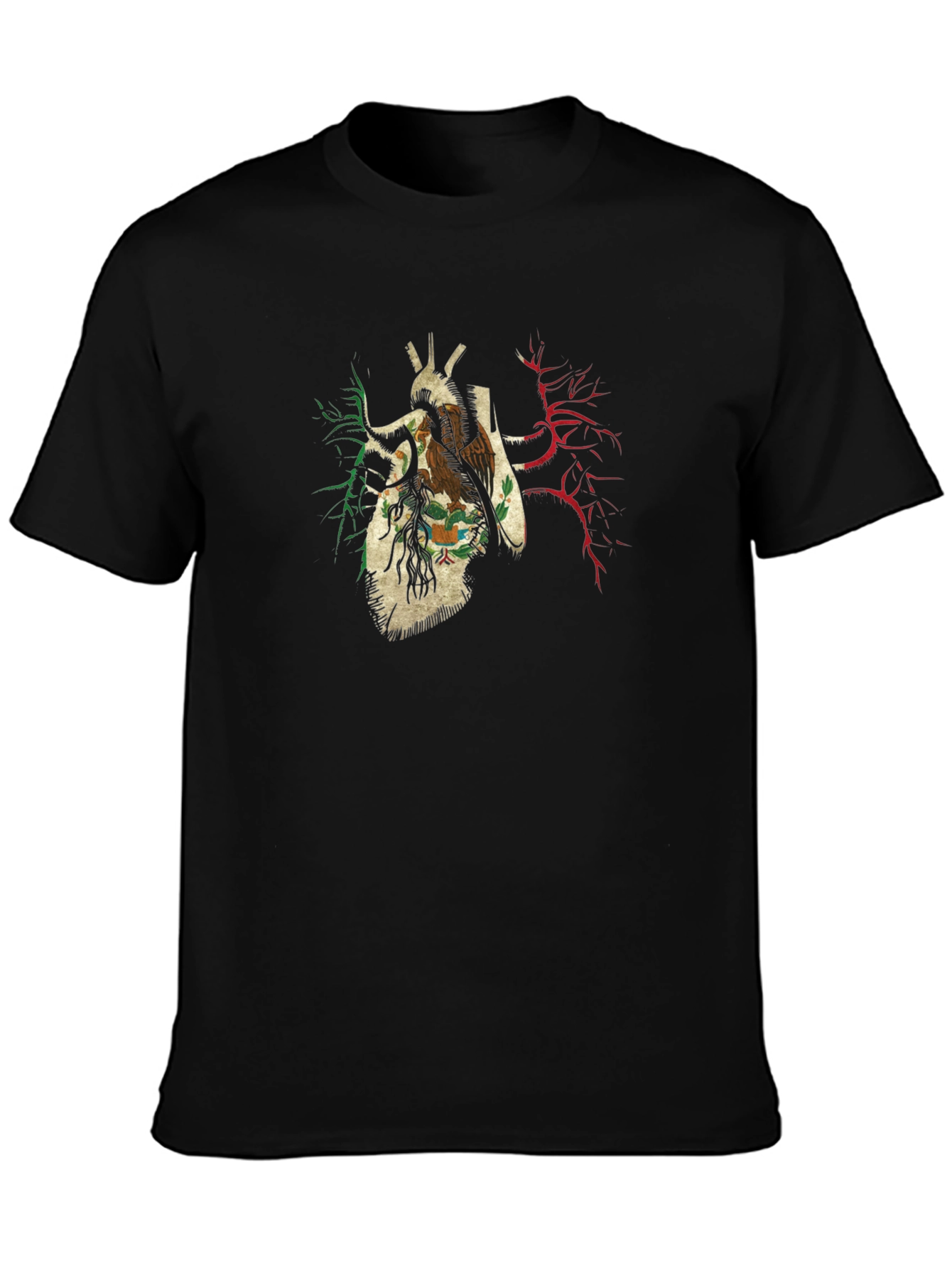 Anatomical Heart Mexico Flag T-Shirt