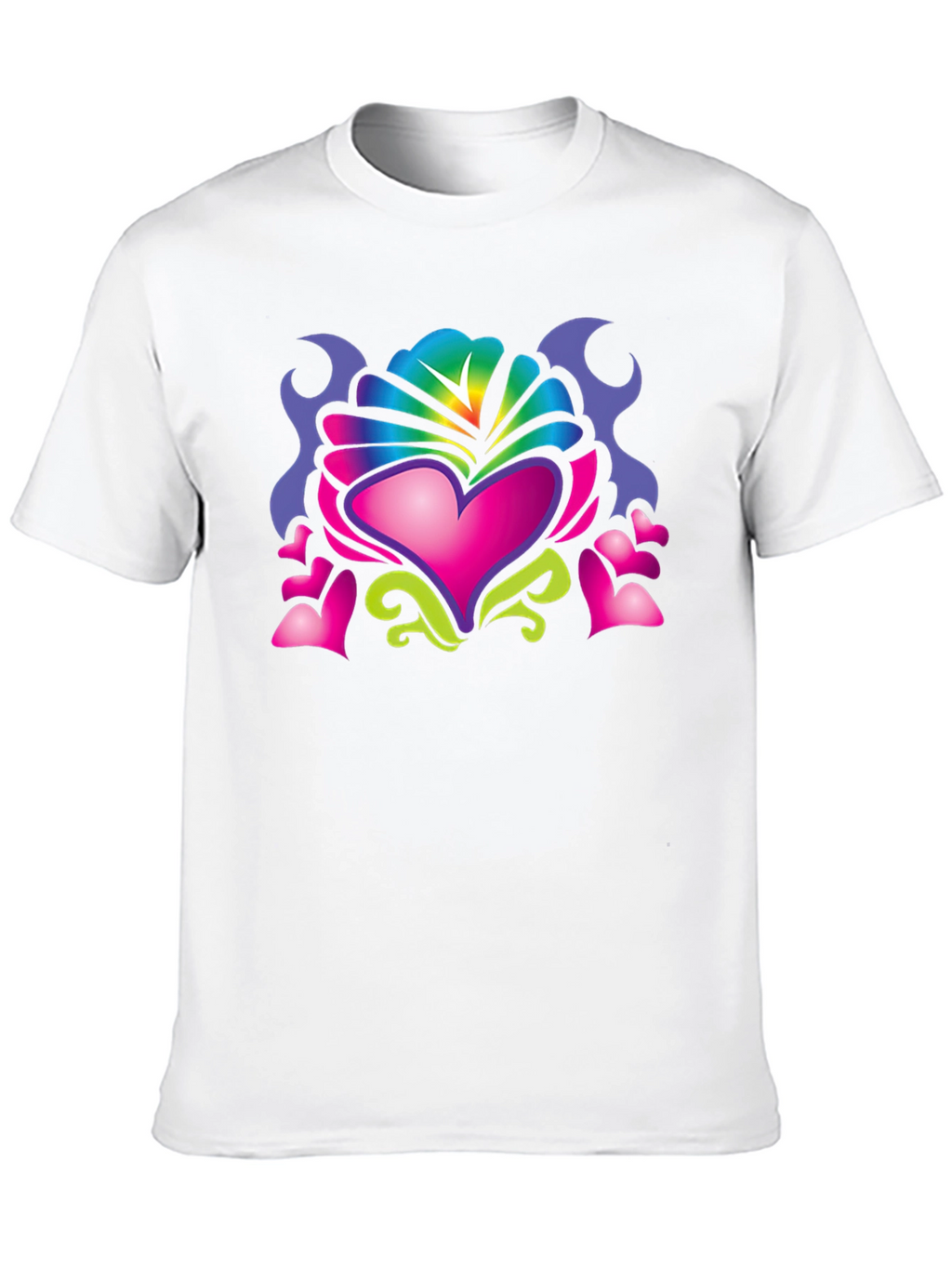 Heart Art Graphic Tee - Black Cotton Blend