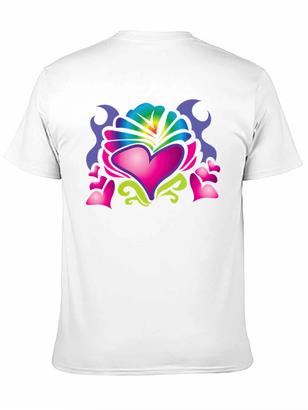 Heart Art Graphic Tee - Black Cotton Blend