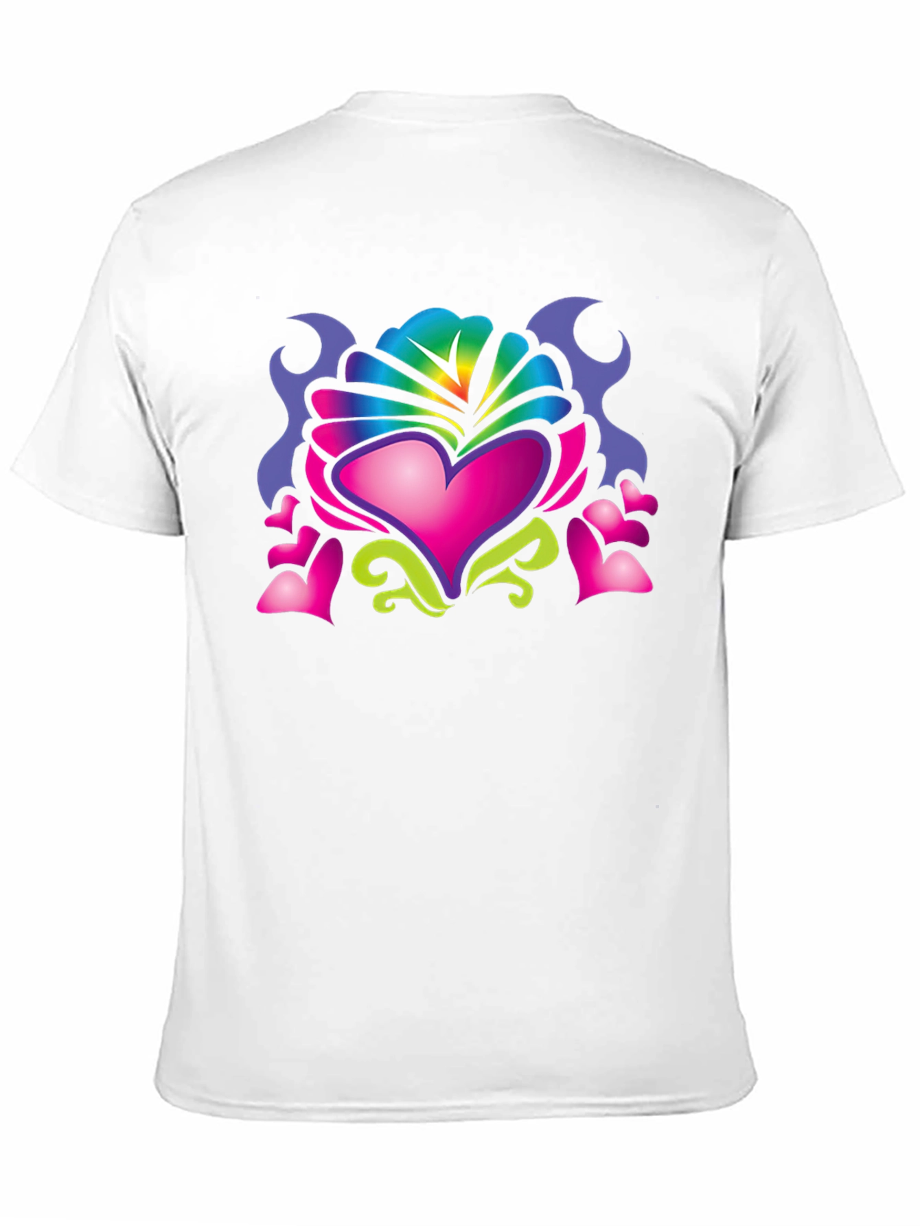Heart Art Graphic Tee - Black Cotton Blend