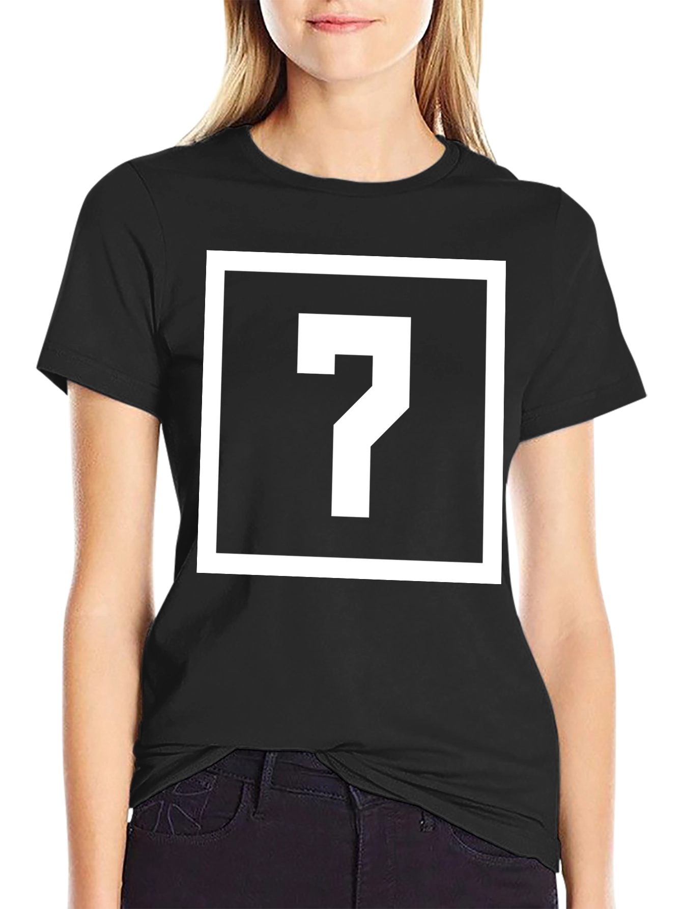 Mystery Question Mark Graphic Tee - Black