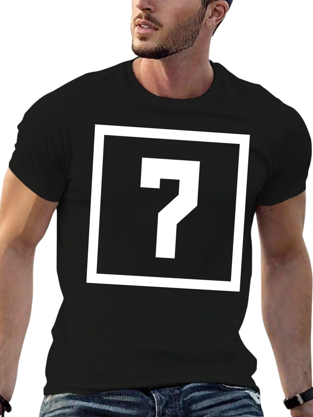 Mystery Question Mark Graphic Tee - Black