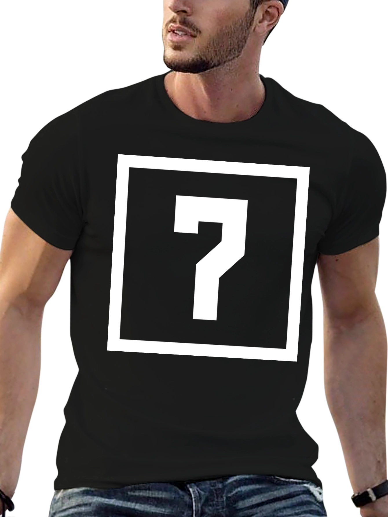 Mystery Question Mark Graphic Tee - Black