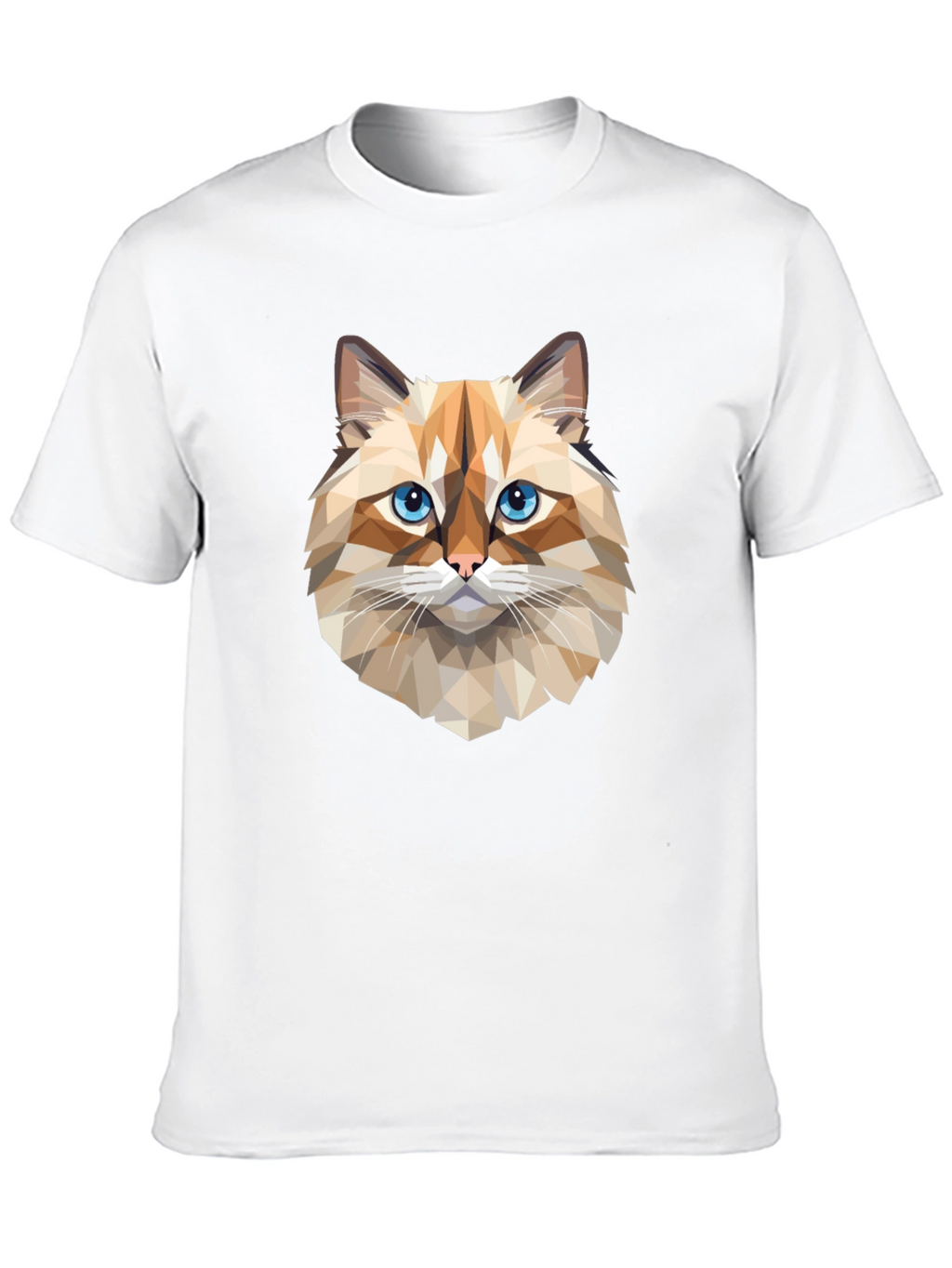 Geometric Cat Graphic Tee - Black