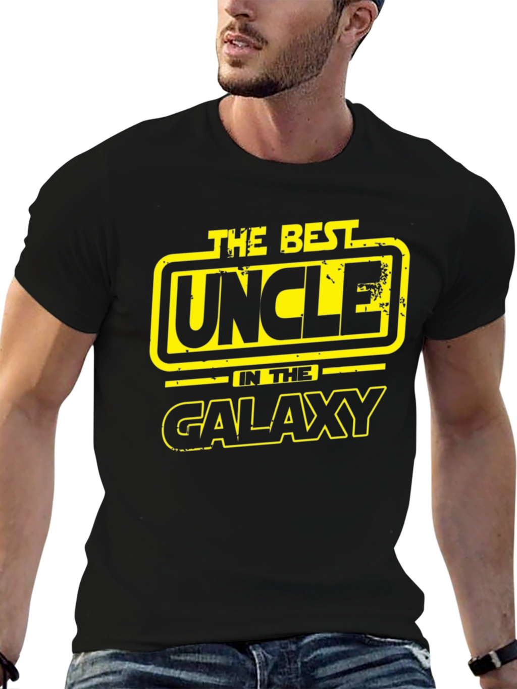 Best Uncle in the Galaxy Graphic T-Shirt - Black