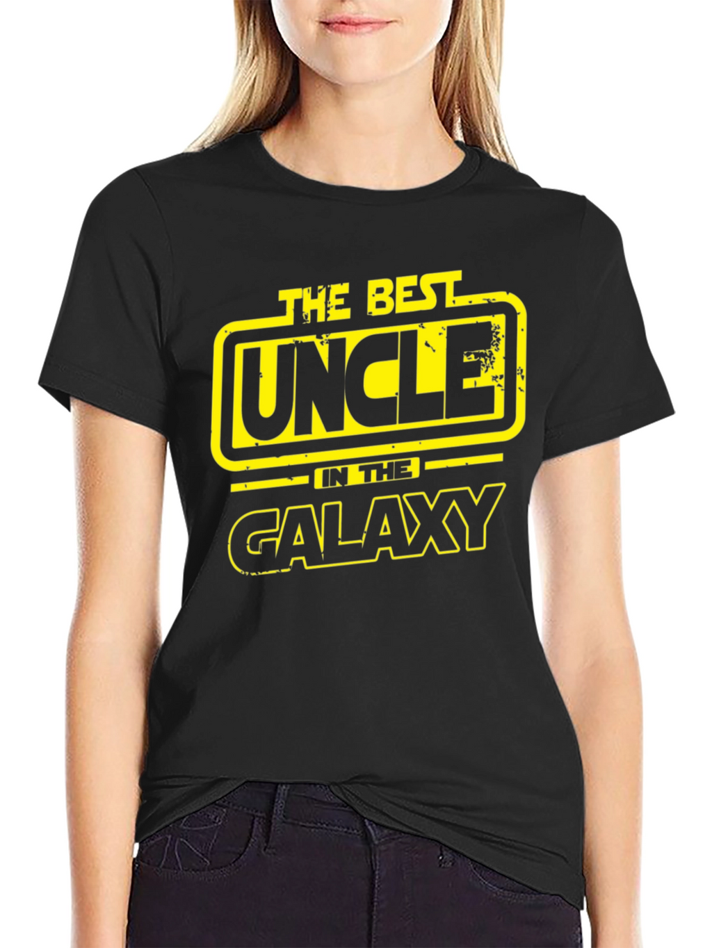 Best Uncle in the Galaxy Graphic T-Shirt - Black