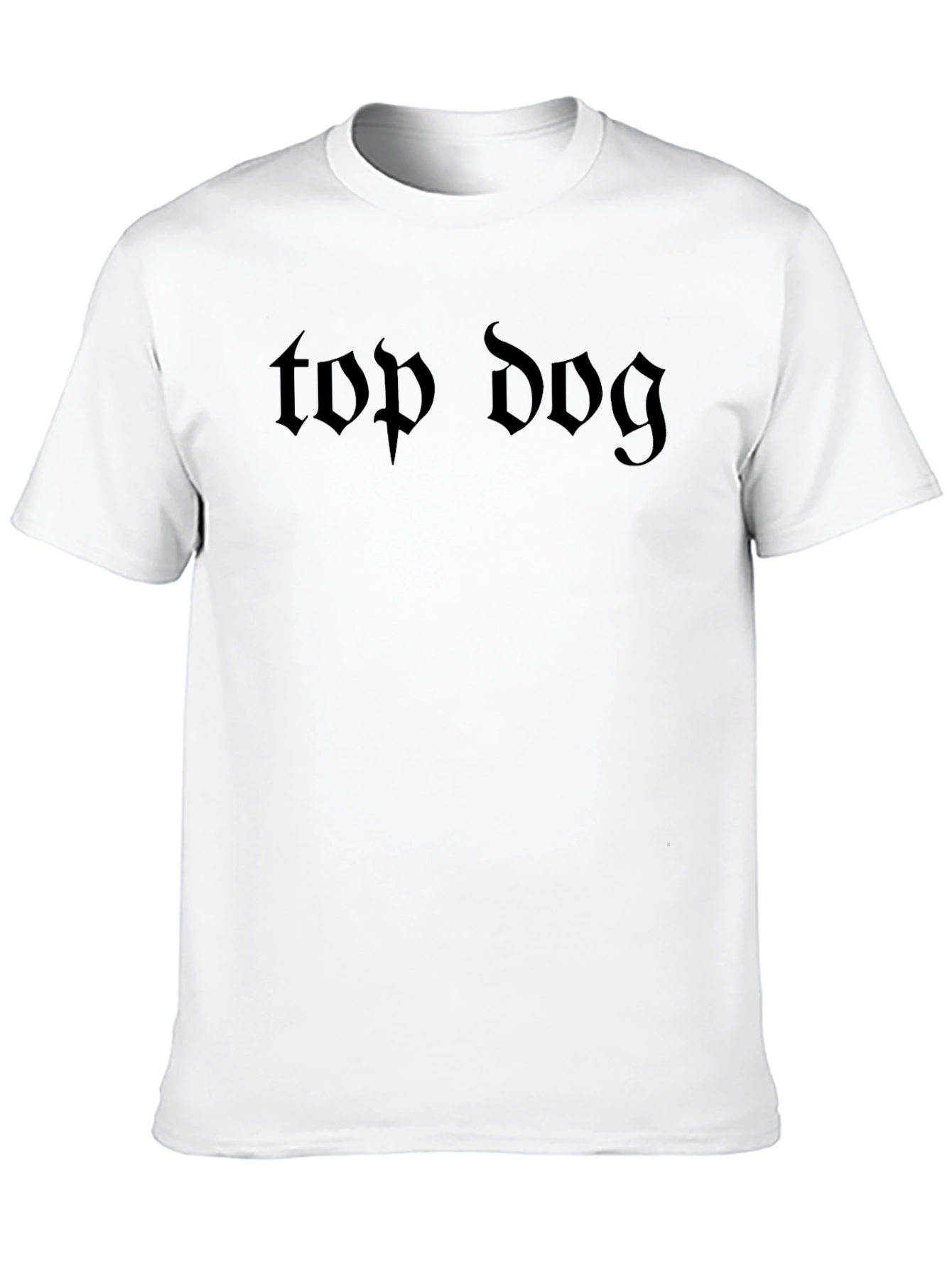 Top Dog Gothic Text T-Shirt - Black