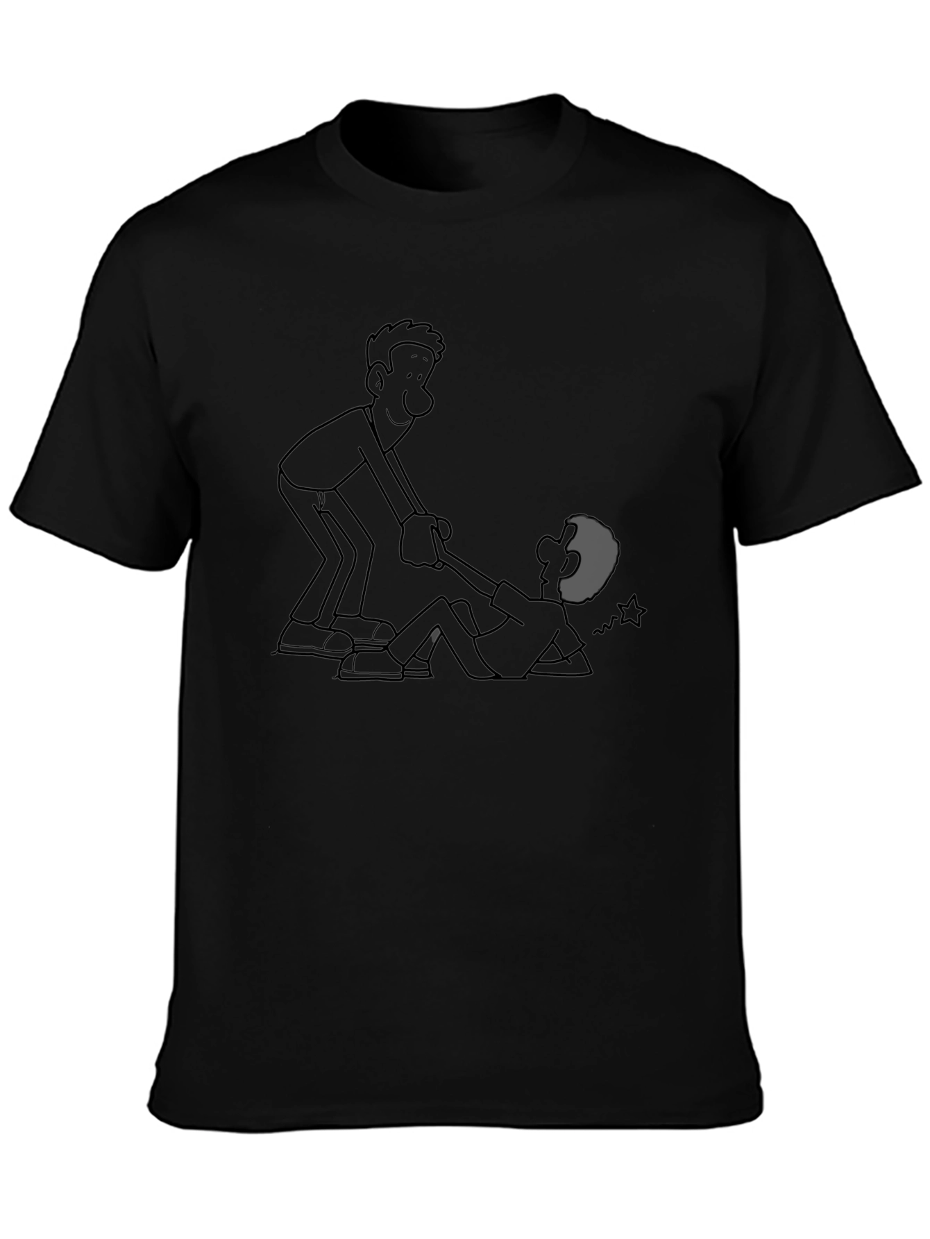 Helping Hand Graphic Tee - Black Cotton Blend