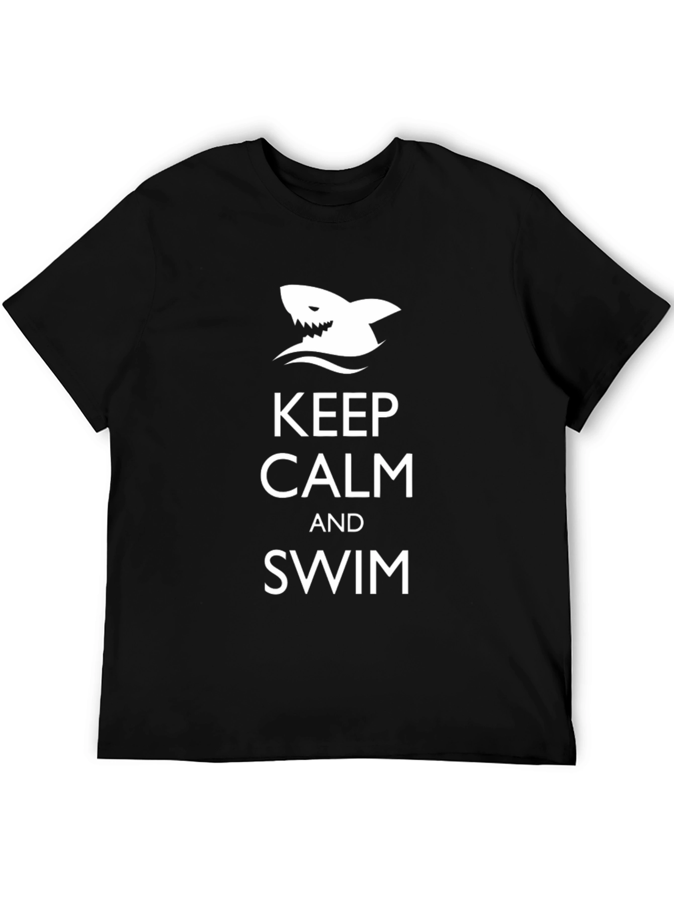 Keep Calm & Swim Black Graphic Tee
