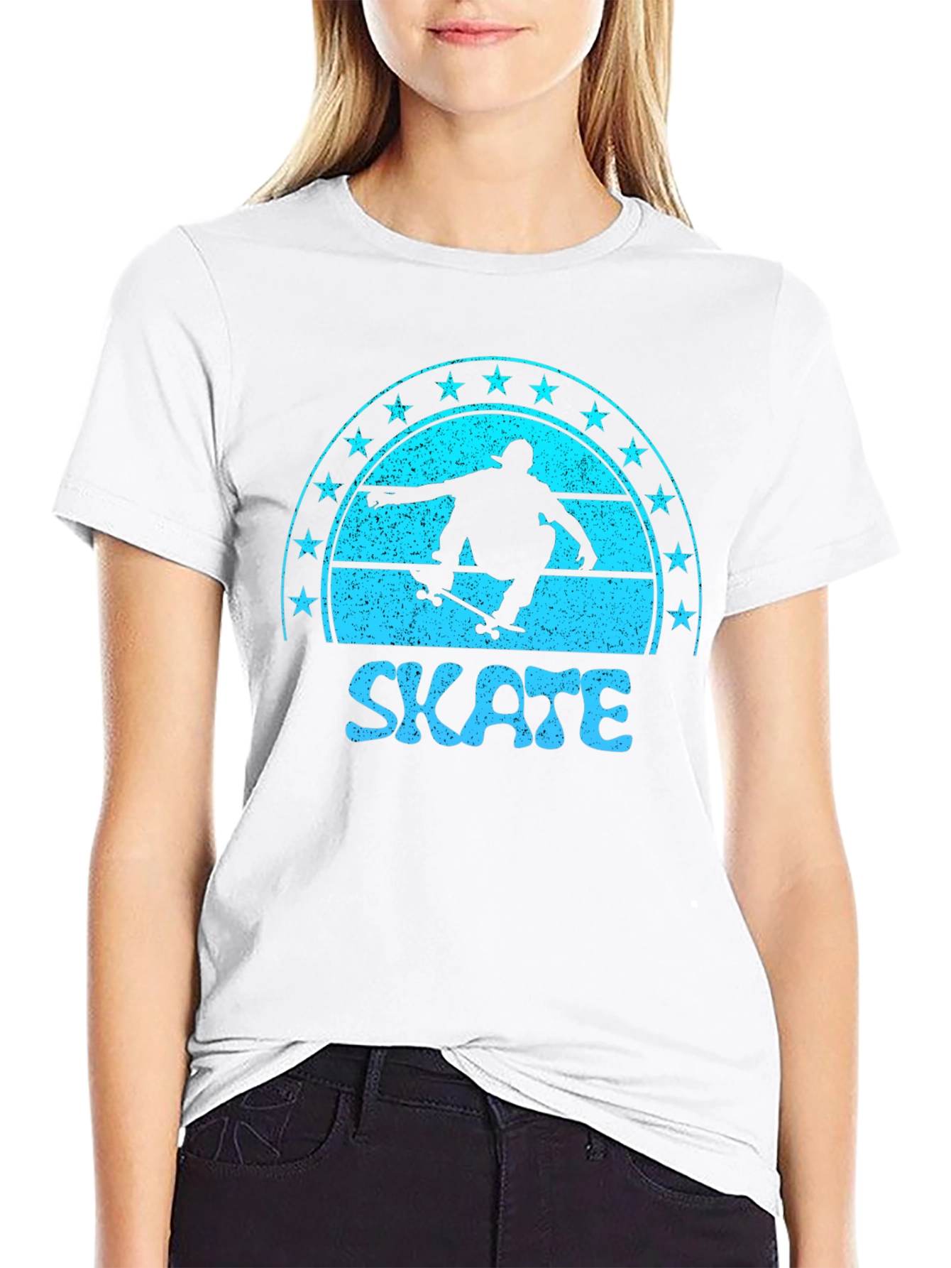 Skate Graphic Tee - Retro Skateboarder Shirt
