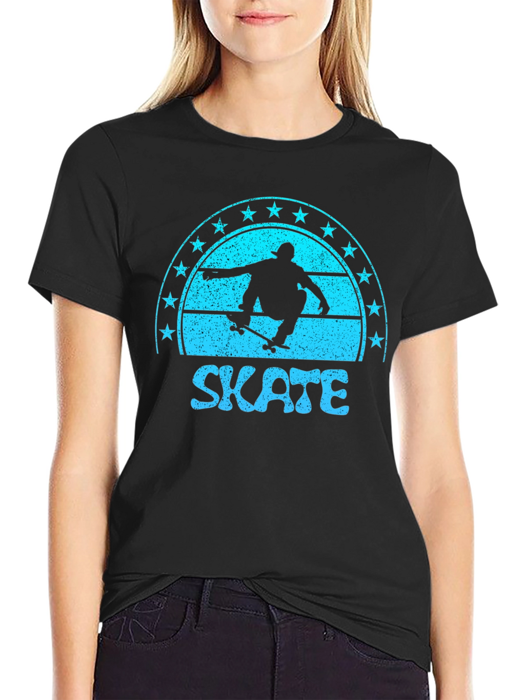 Skate Graphic Tee - Retro Skateboarder Shirt