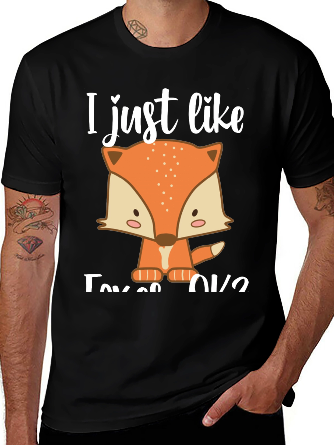 Cute Fox Graphic Tee - I Just Like Foxes OK?