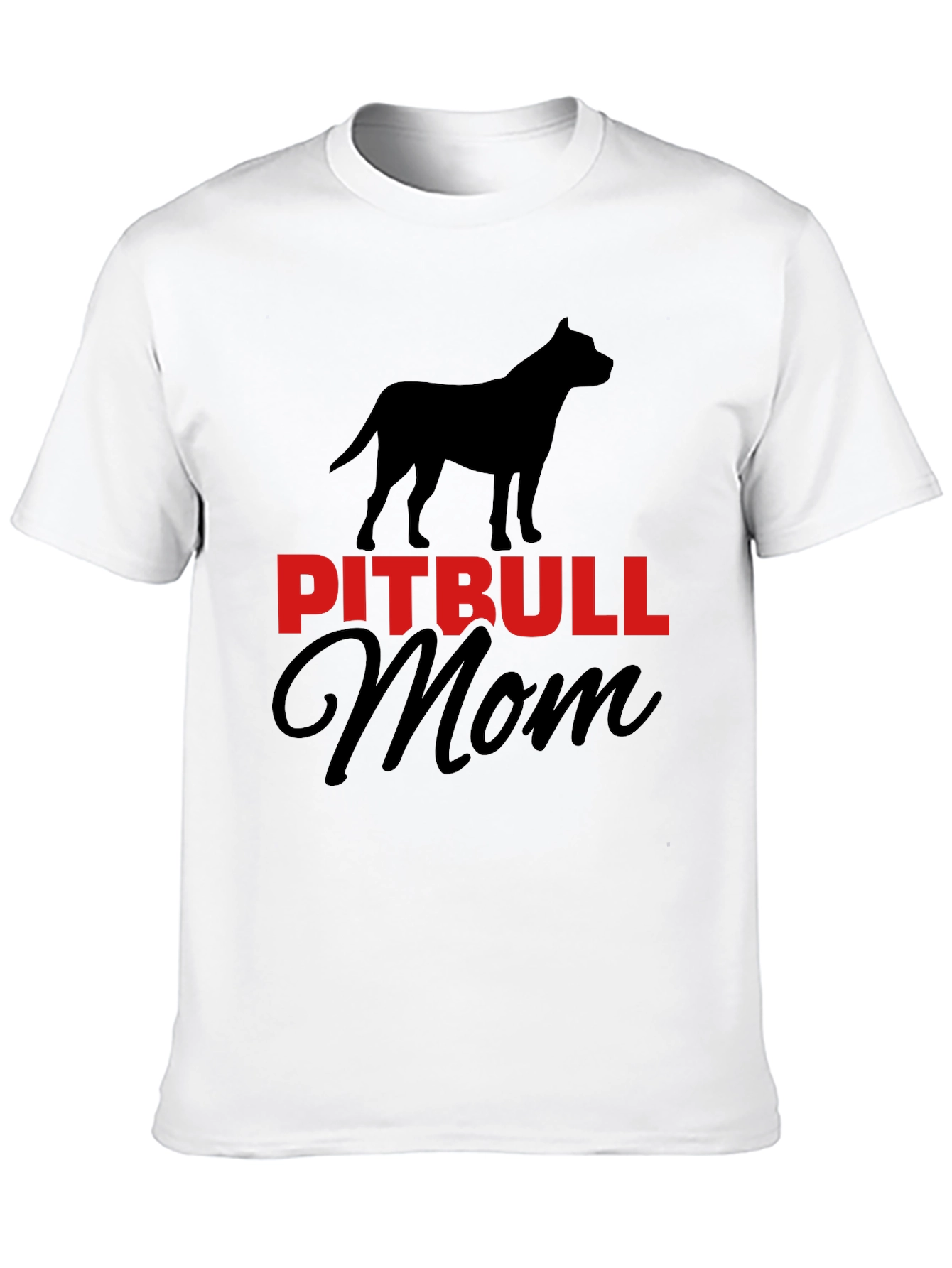 Pitbull Mom Graphic Tee - Black Cotton Blend