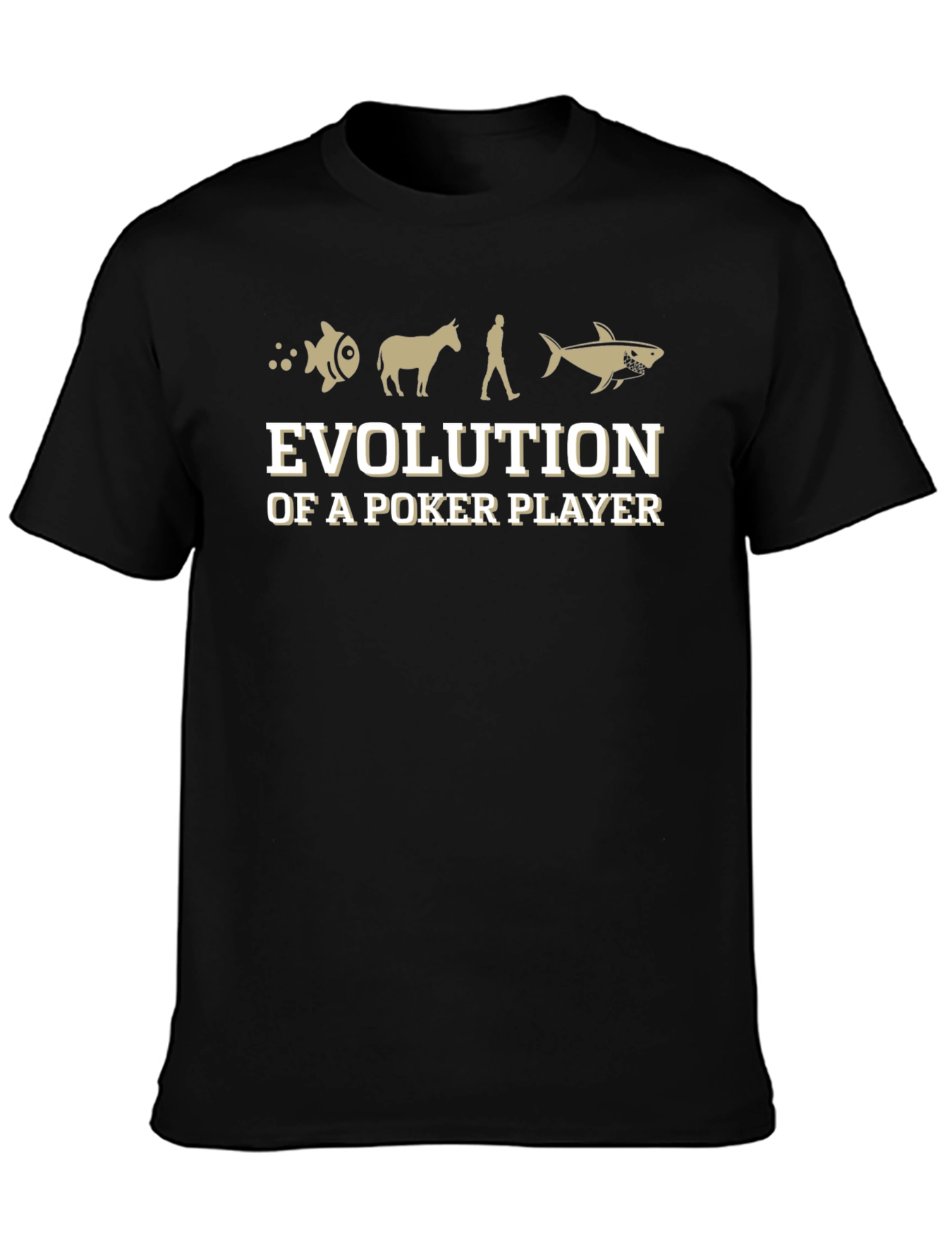 Evolution of a Poker Player Black T-Shirt